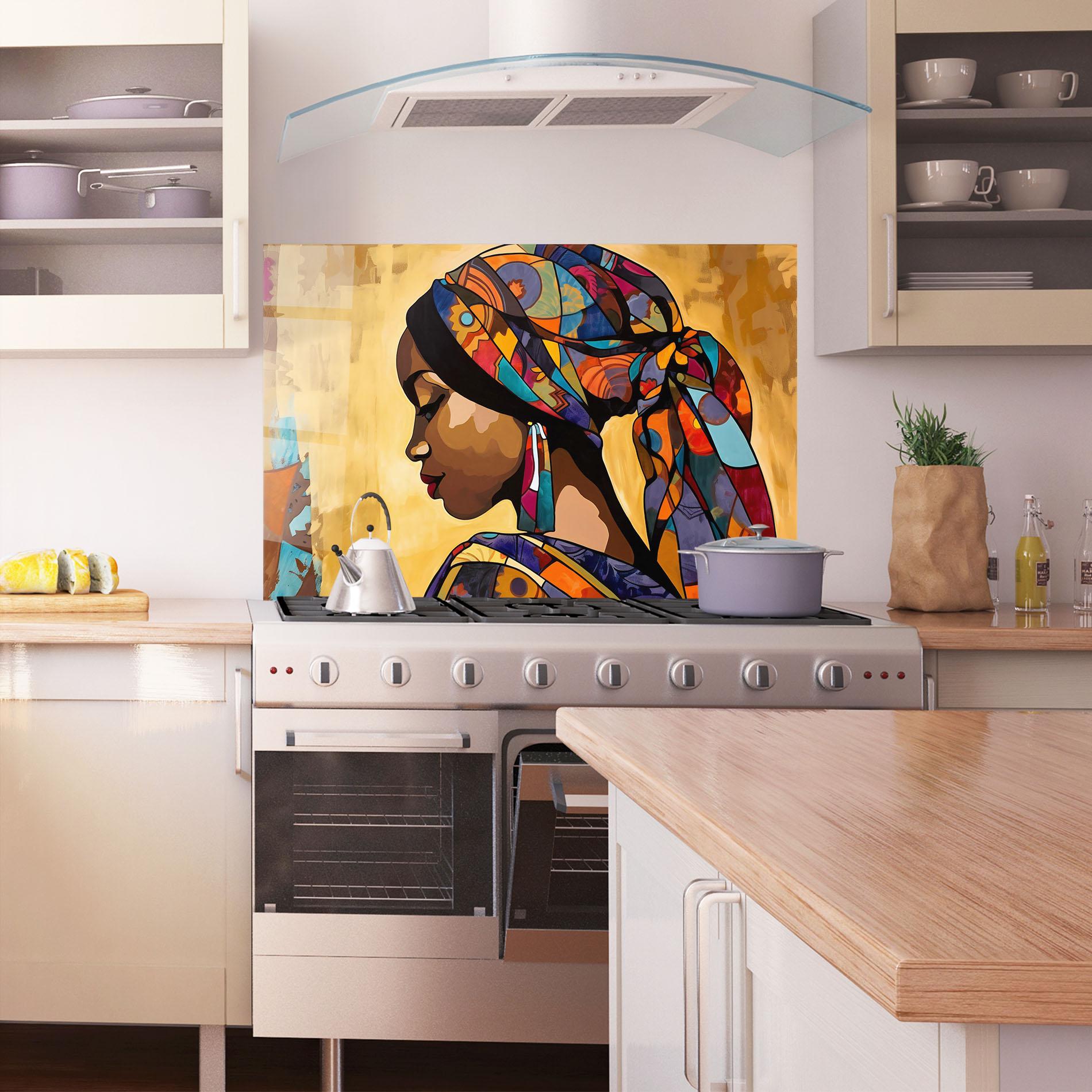 Panou Sticla Bucatarie Headscarf Pretty Woman mockup 1