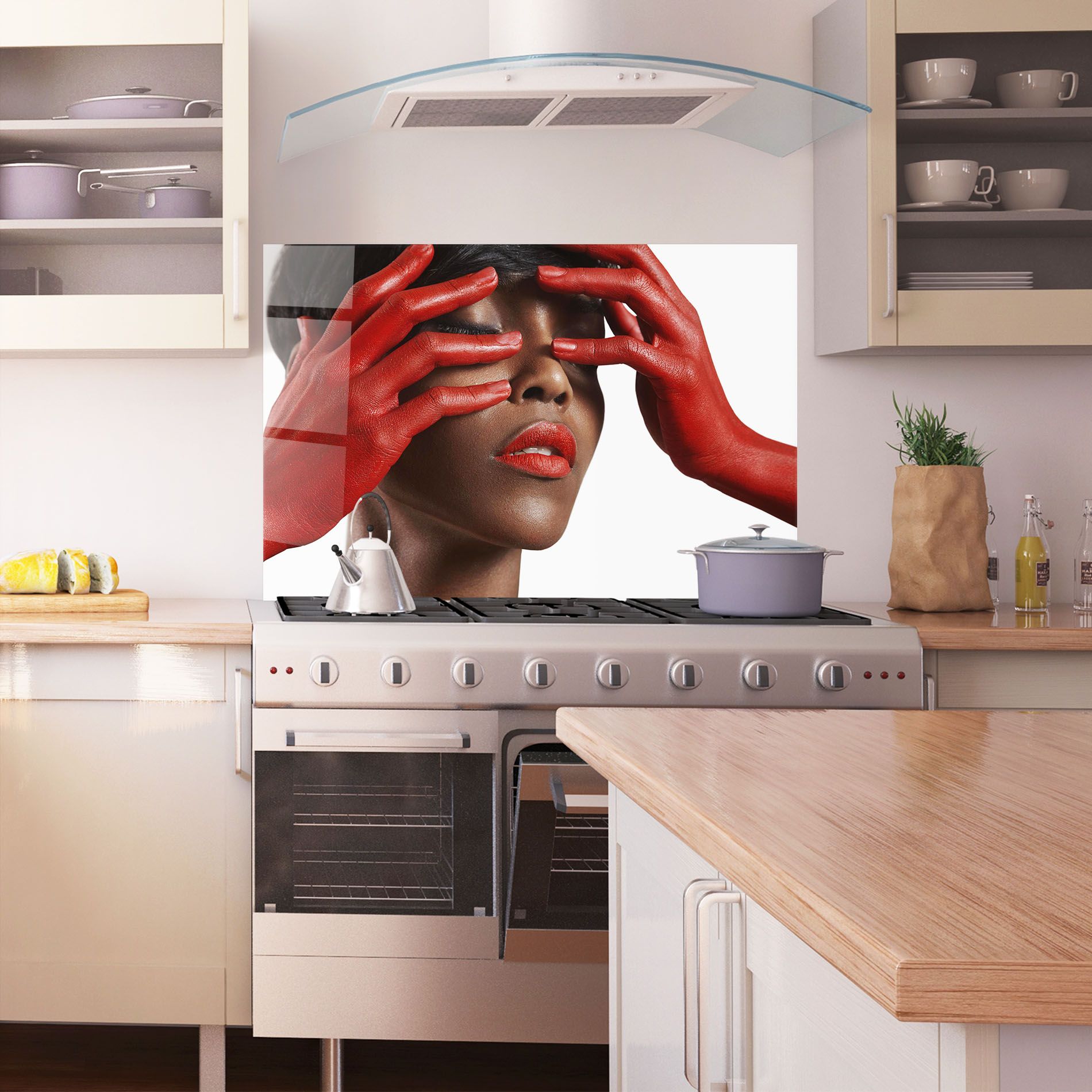 Red Hands Woman mockup 1