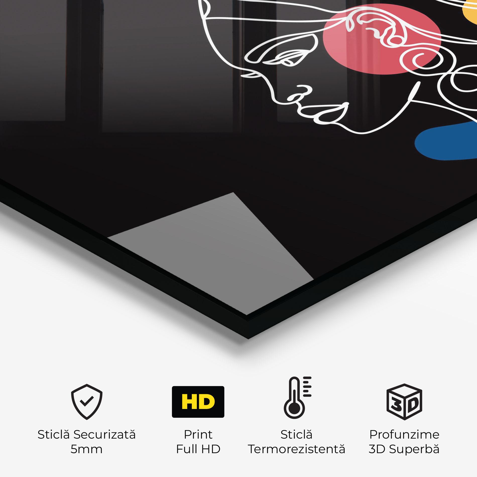 Panou Sticla Bucatarie African Blue Yellow mockup 2