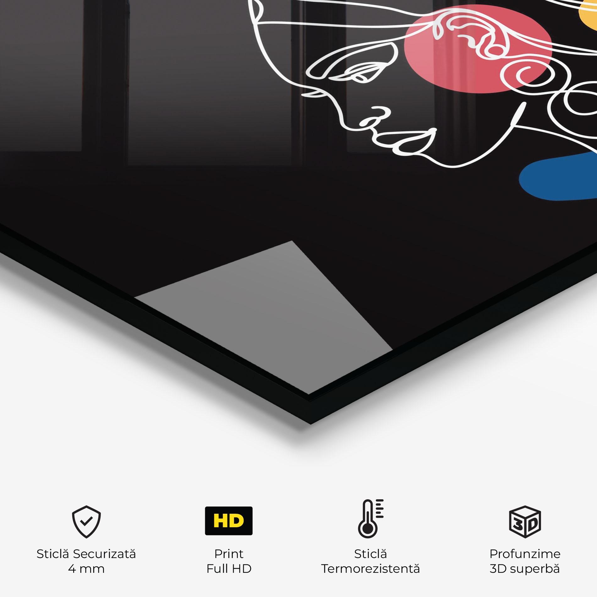 Panou Sticla Bucatarie African Blue Yellow mockup 2