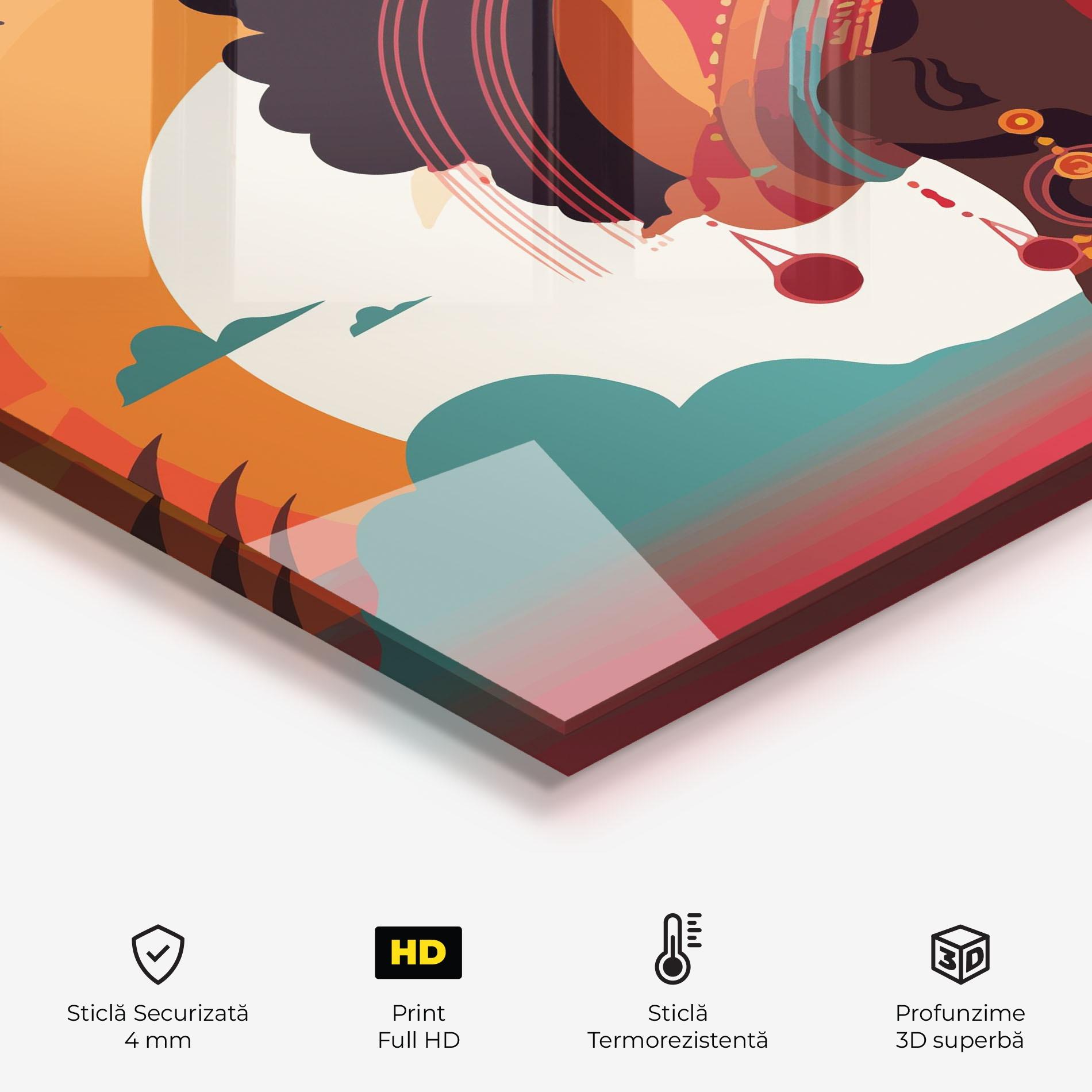 Panou Sticla Bucatarie African Lady Art mockup 2