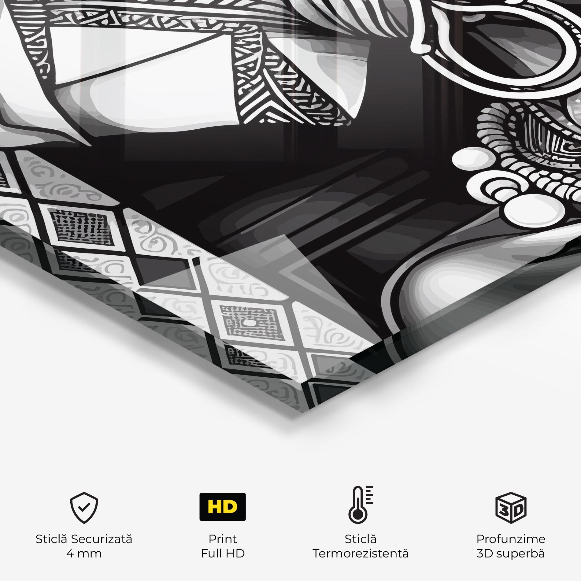 Panou Sticla Bucatarie African Lady mockup 2