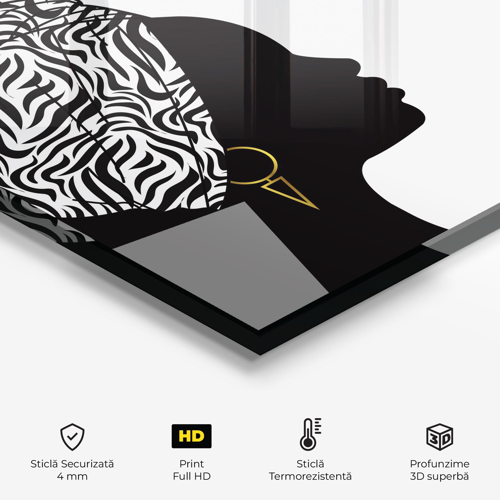 Panou Sticla Bucatarie African Woman Talk mockup 2