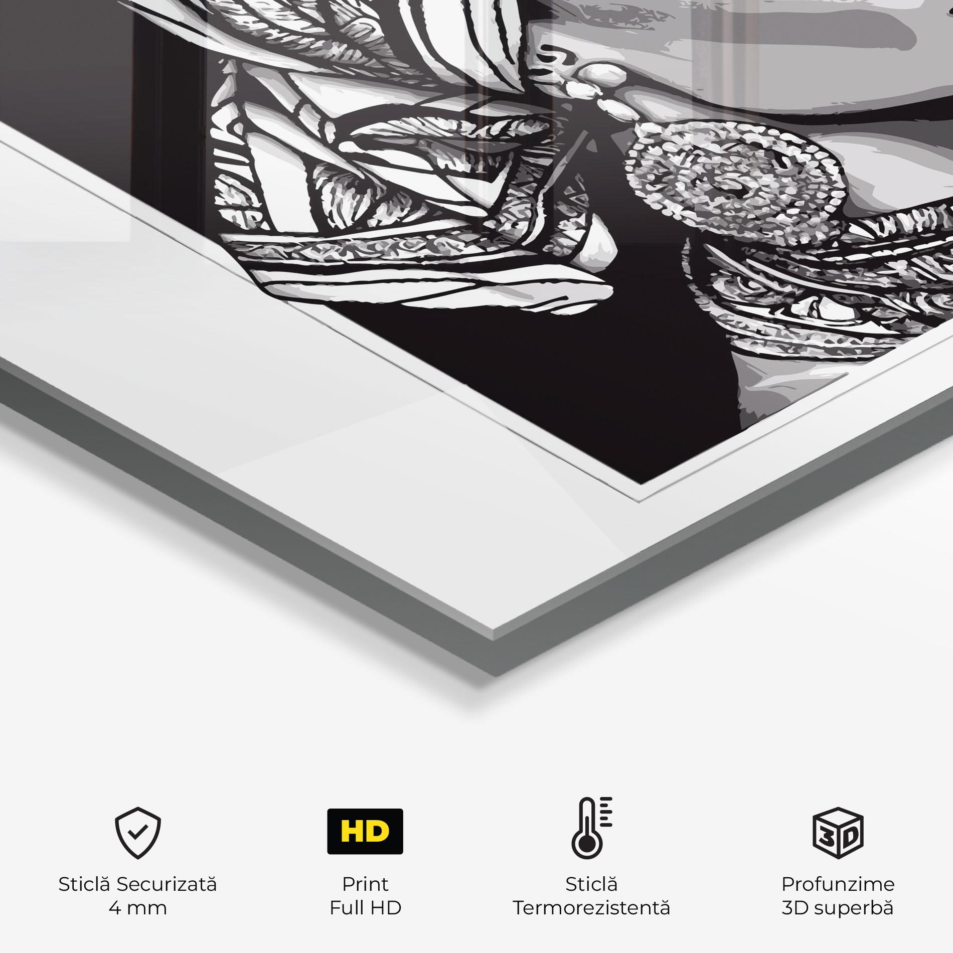 Panou Sticla Bucatarie Beautiful African Lady mockup 2