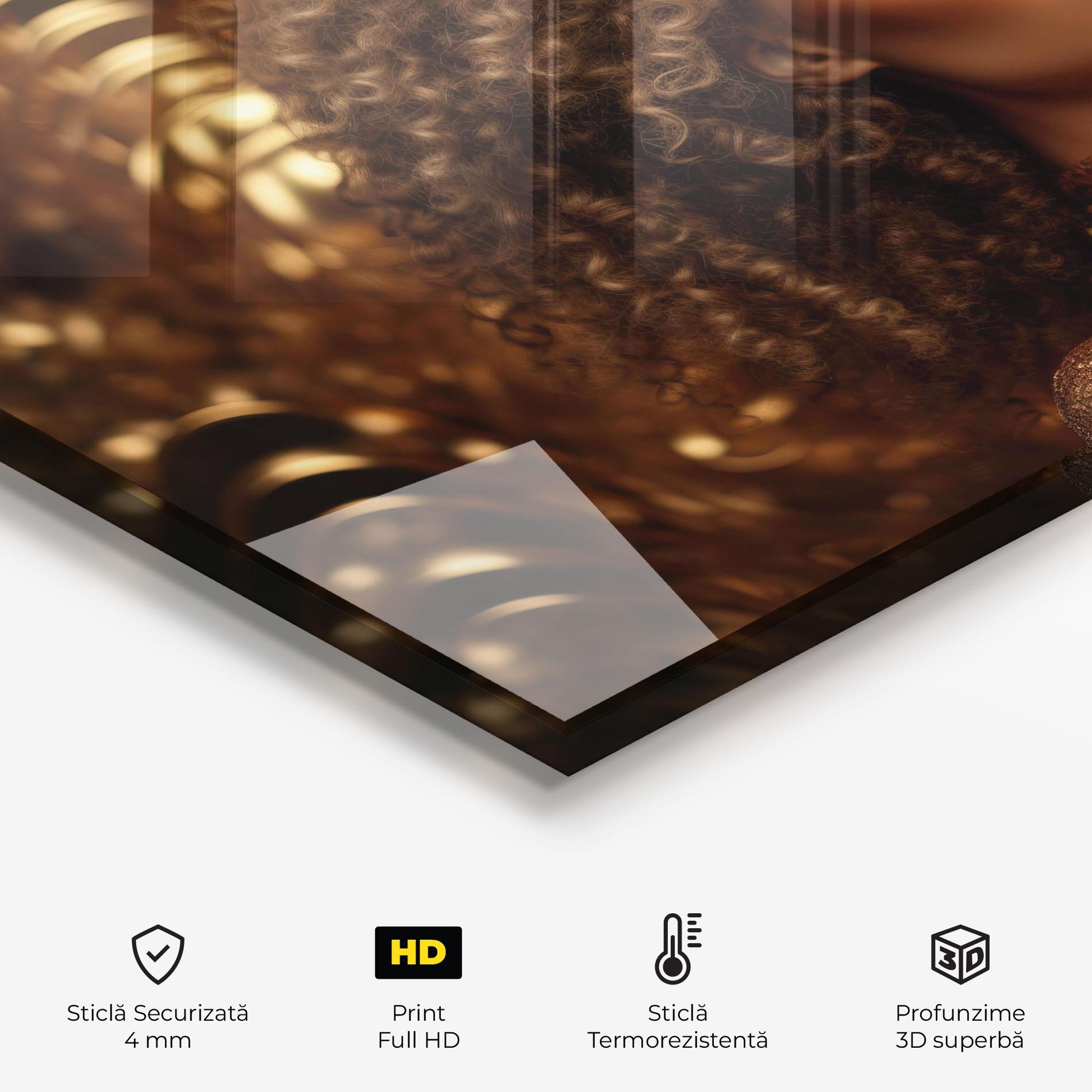 Panou Sticla Bucatarie Radiant Bronze Goddess mockup 2