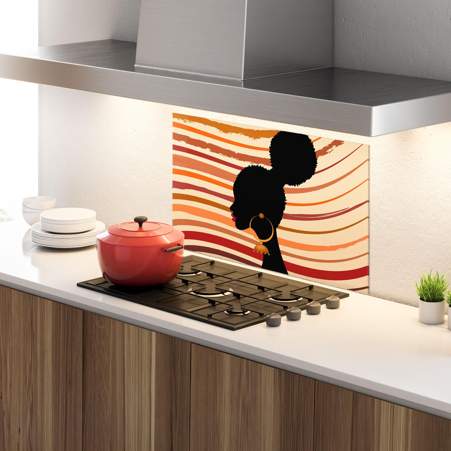 Panou Sticla Bucatarie African Hairstyle mockup 4