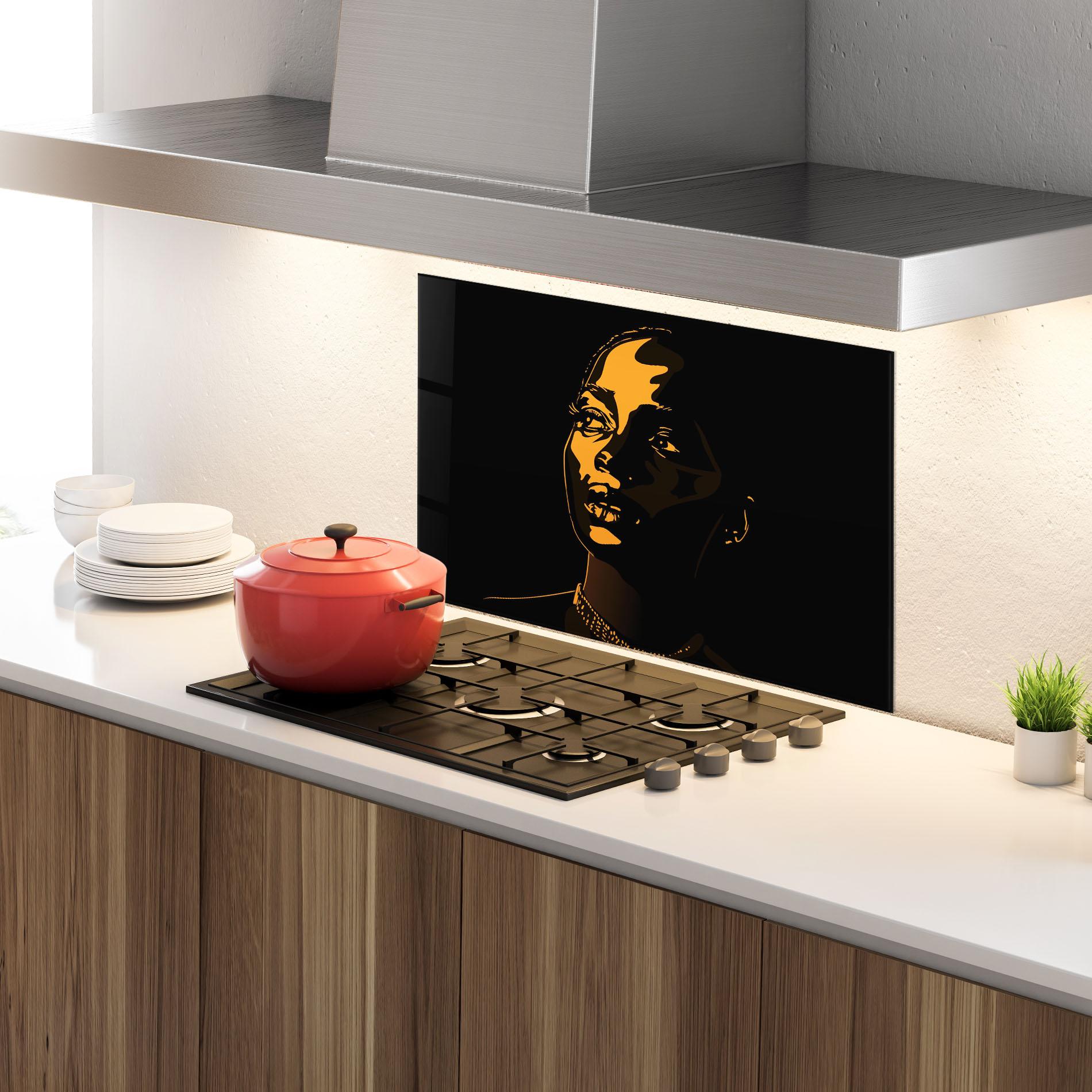 Panou Sticla Bucatarie African Yellow Light mockup 4