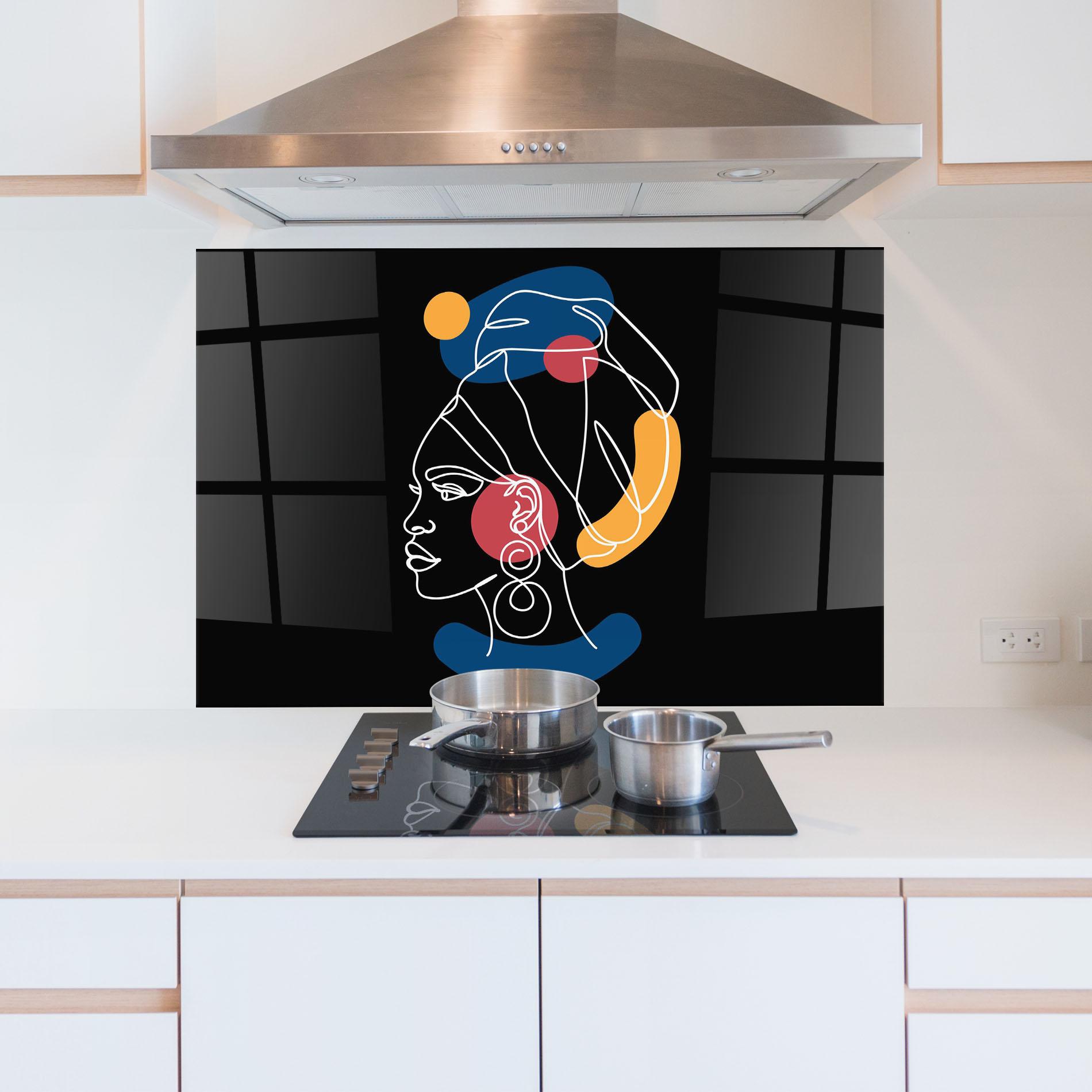 Panou Sticla Bucatarie African Blue Yellow mockup 5