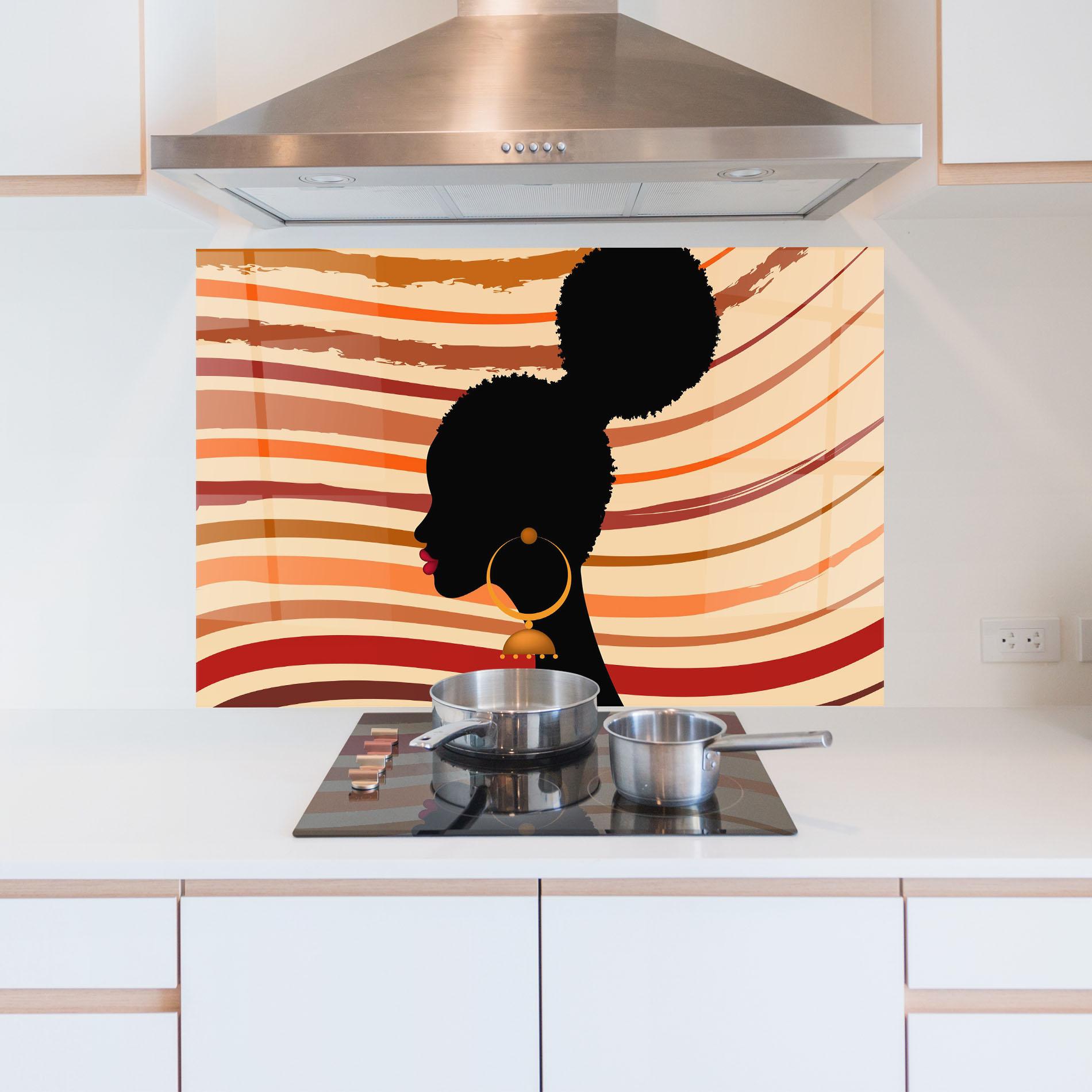 Panou Sticla Bucatarie African Hairstyle mockup 5