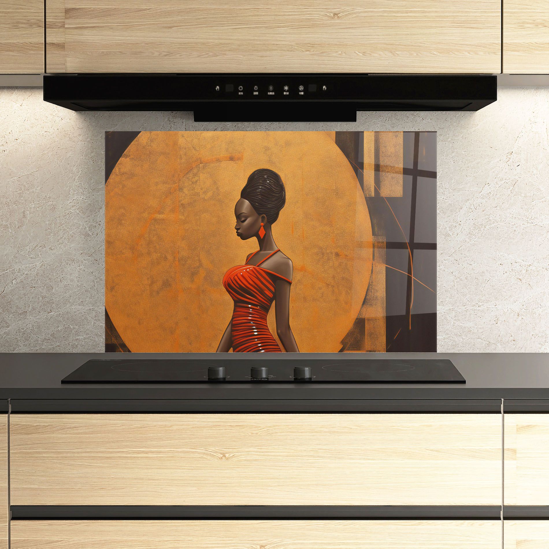 Beautiful African Red Dress mockup 3