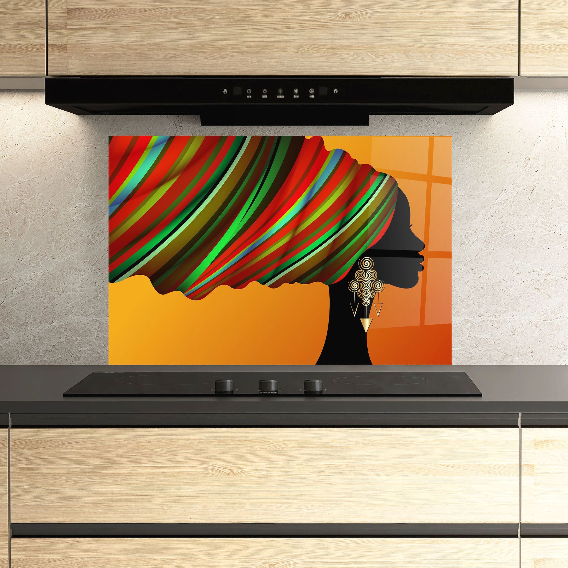 Gold African Earrings mockup 3