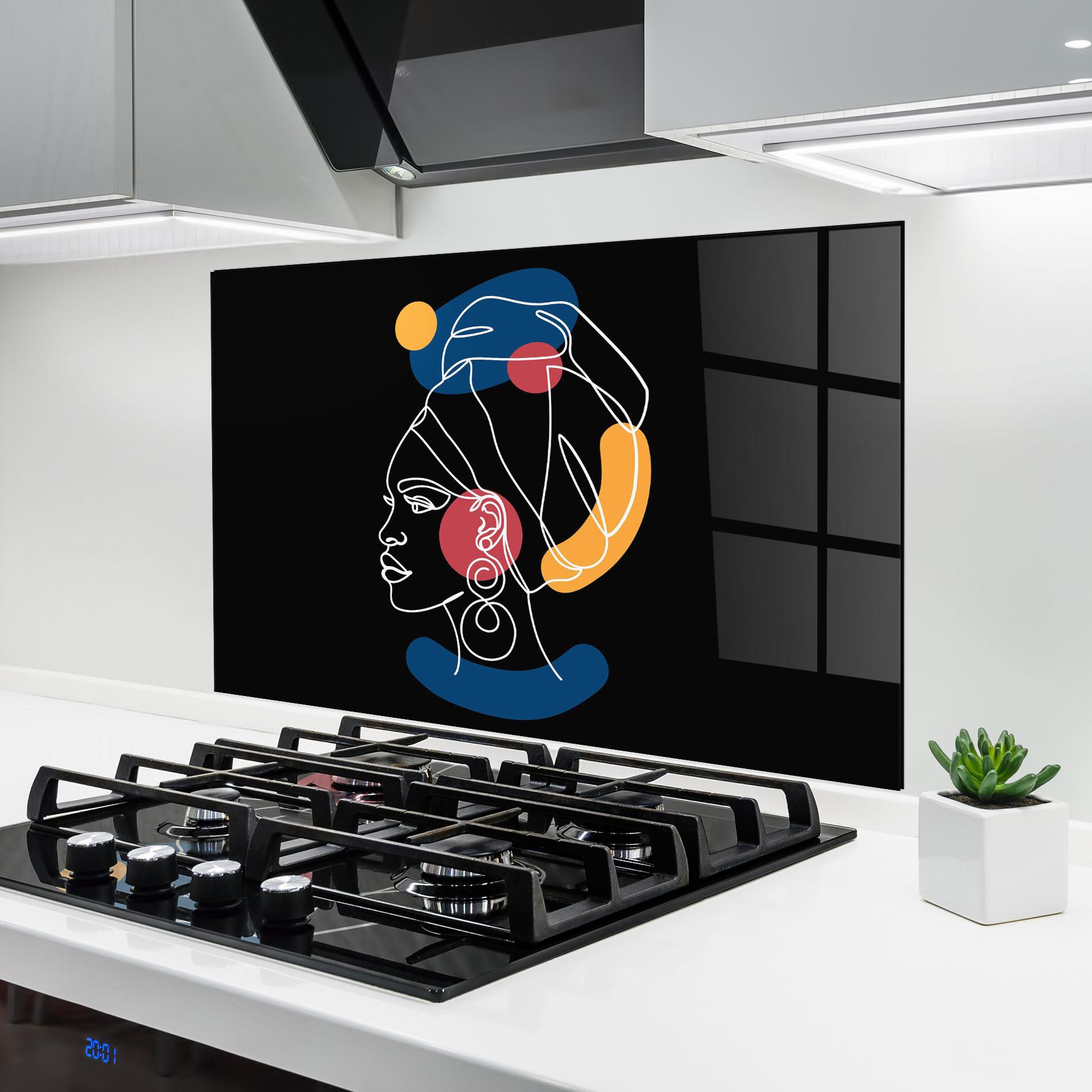 Panou Sticla Bucatarie African Blue Yellow mockup 6