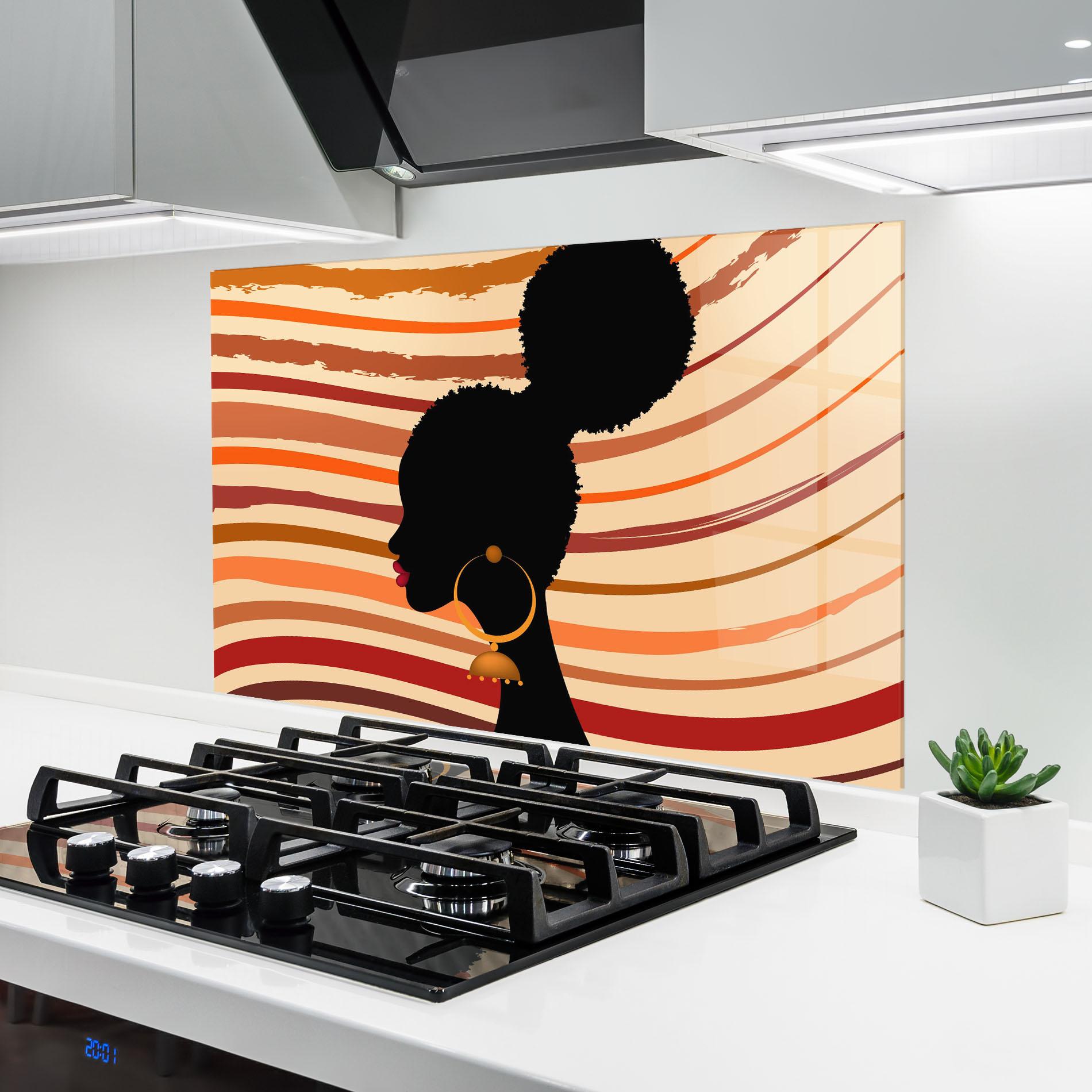 Panou Sticla Bucatarie African Hairstyle mockup 6