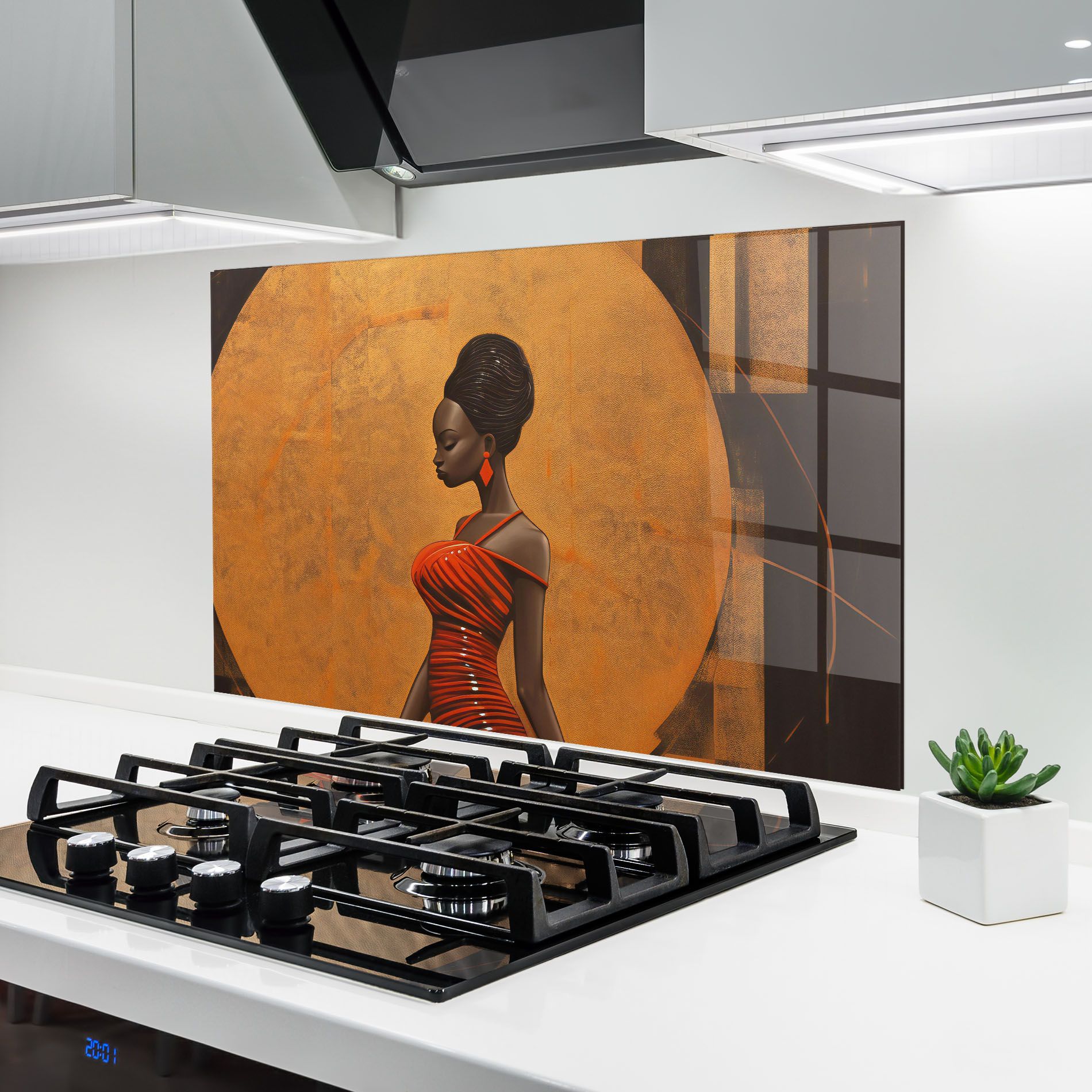 Beautiful African Red Dress mockup 6