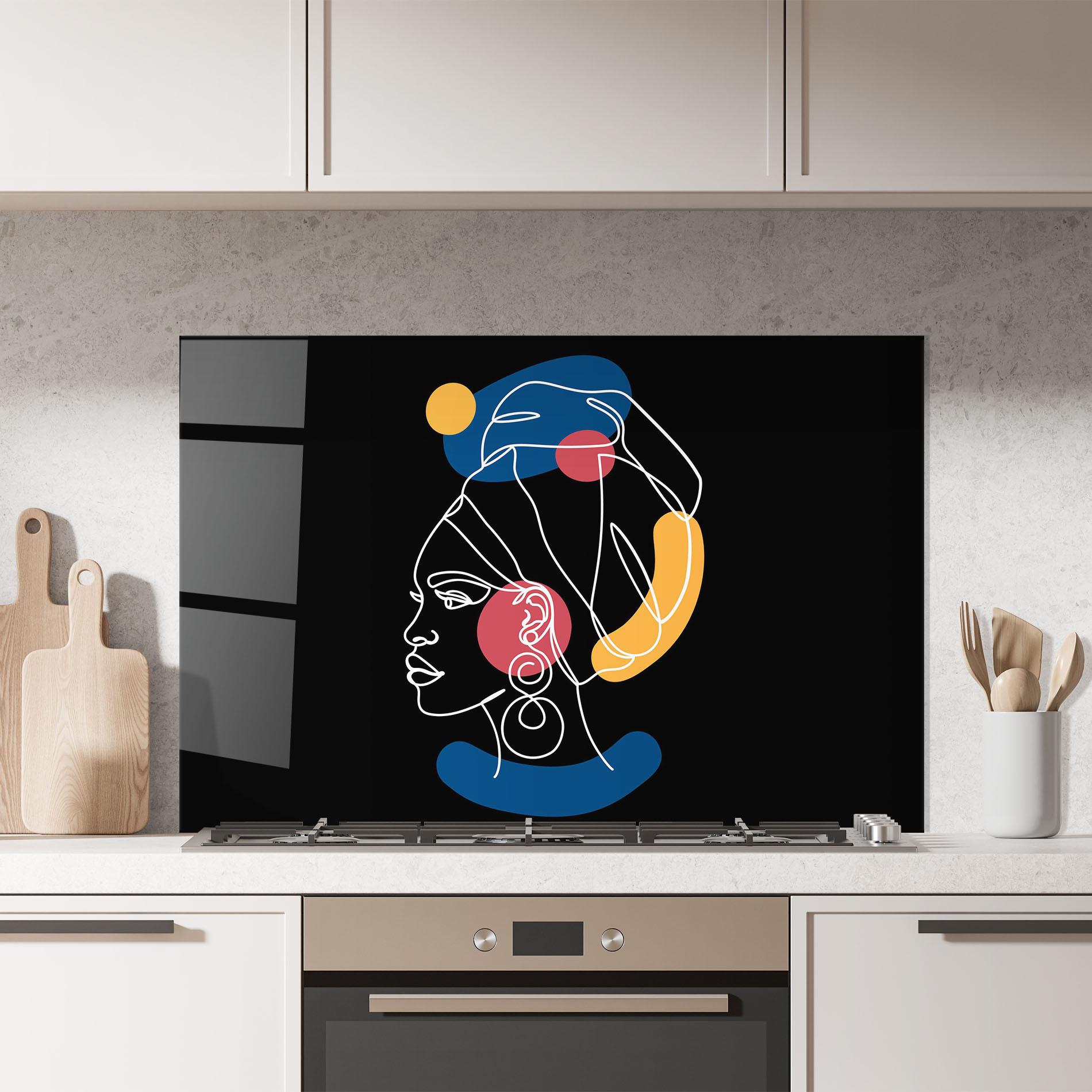 Panou Sticla Bucatarie African Blue Yellow mockup 7