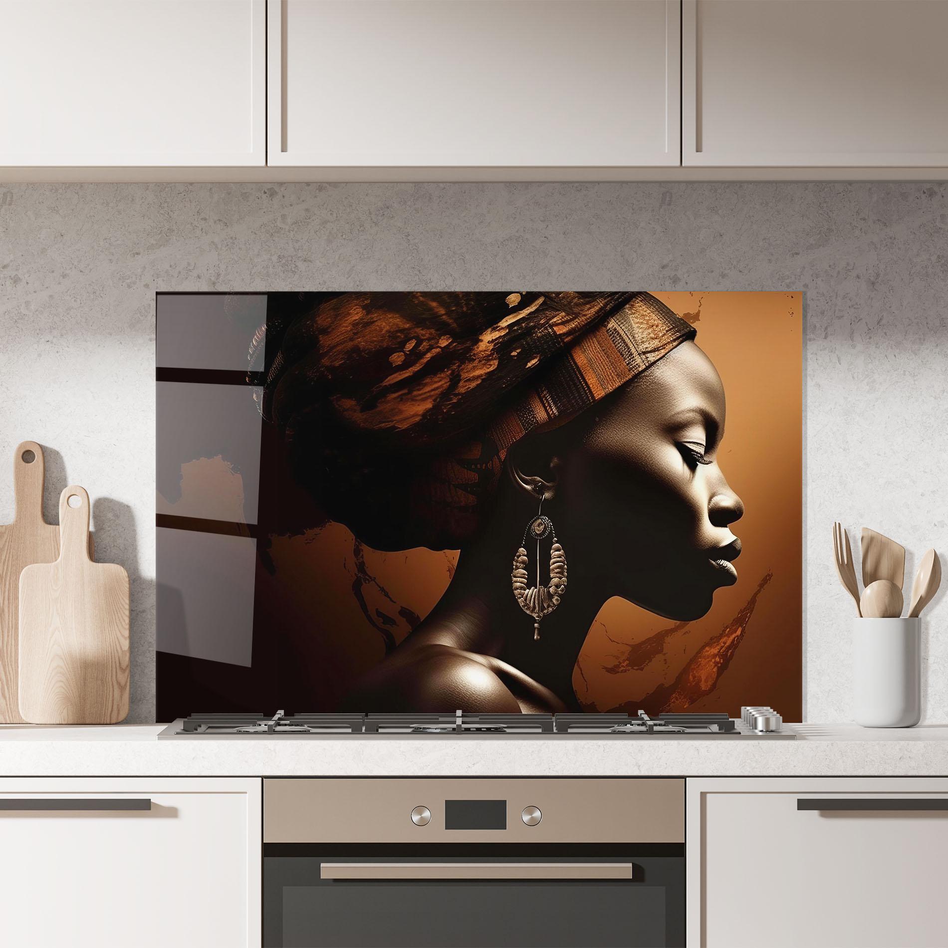 Panou Sticla Bucatarie Interesting African Earrings mockup 7