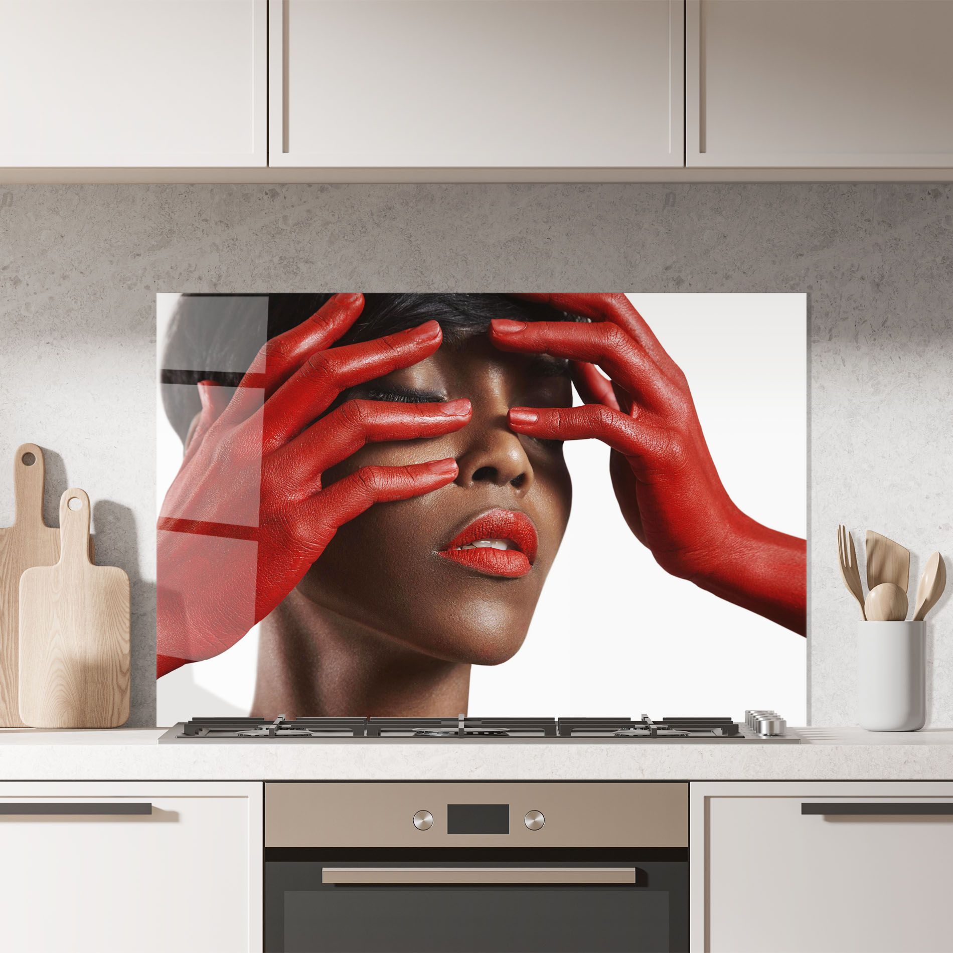 Red Hands Woman mockup 7