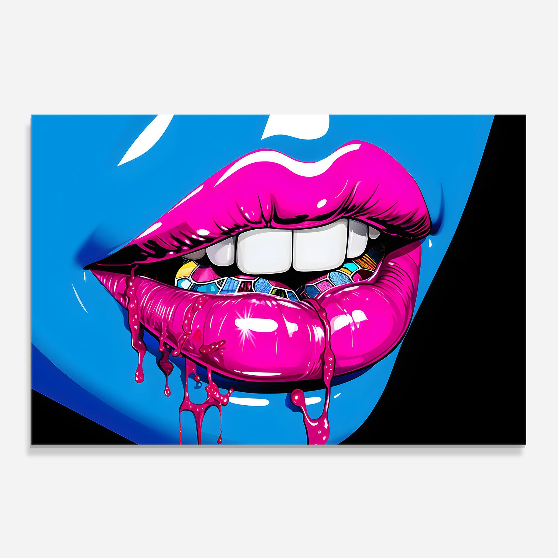 Blue Pink Lips Art mockup 0