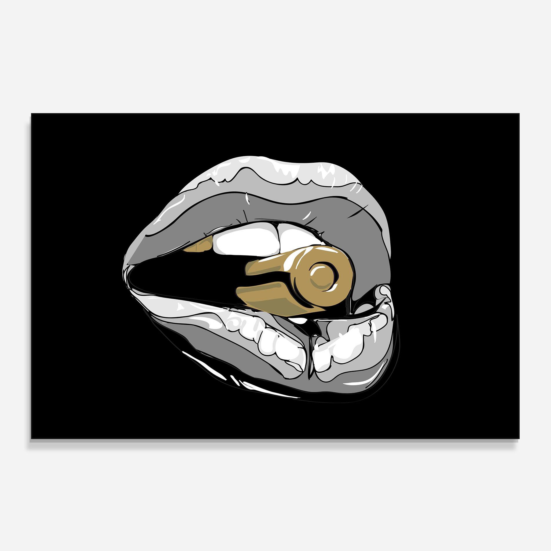 Panou Sticla Bucatarie Grey Bullet Lips mockup 0