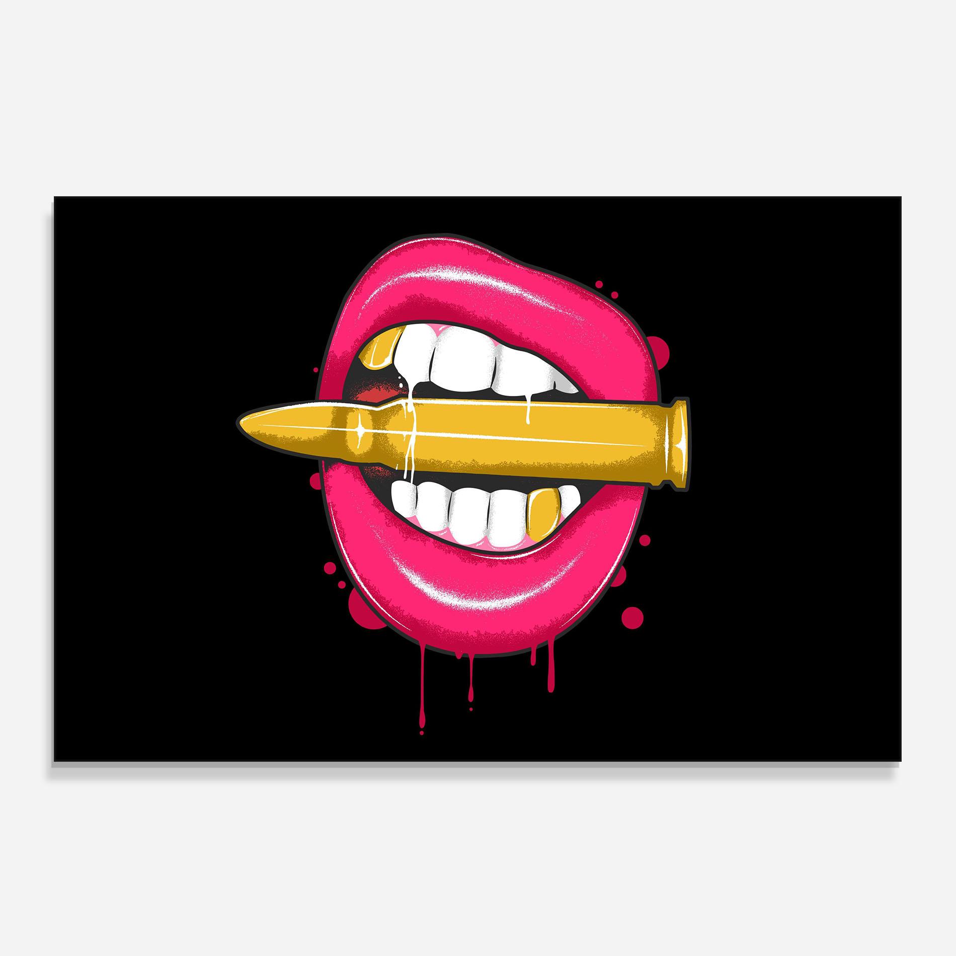 Panou Sticla Bucatarie Pink Bullet Lips mockup 0