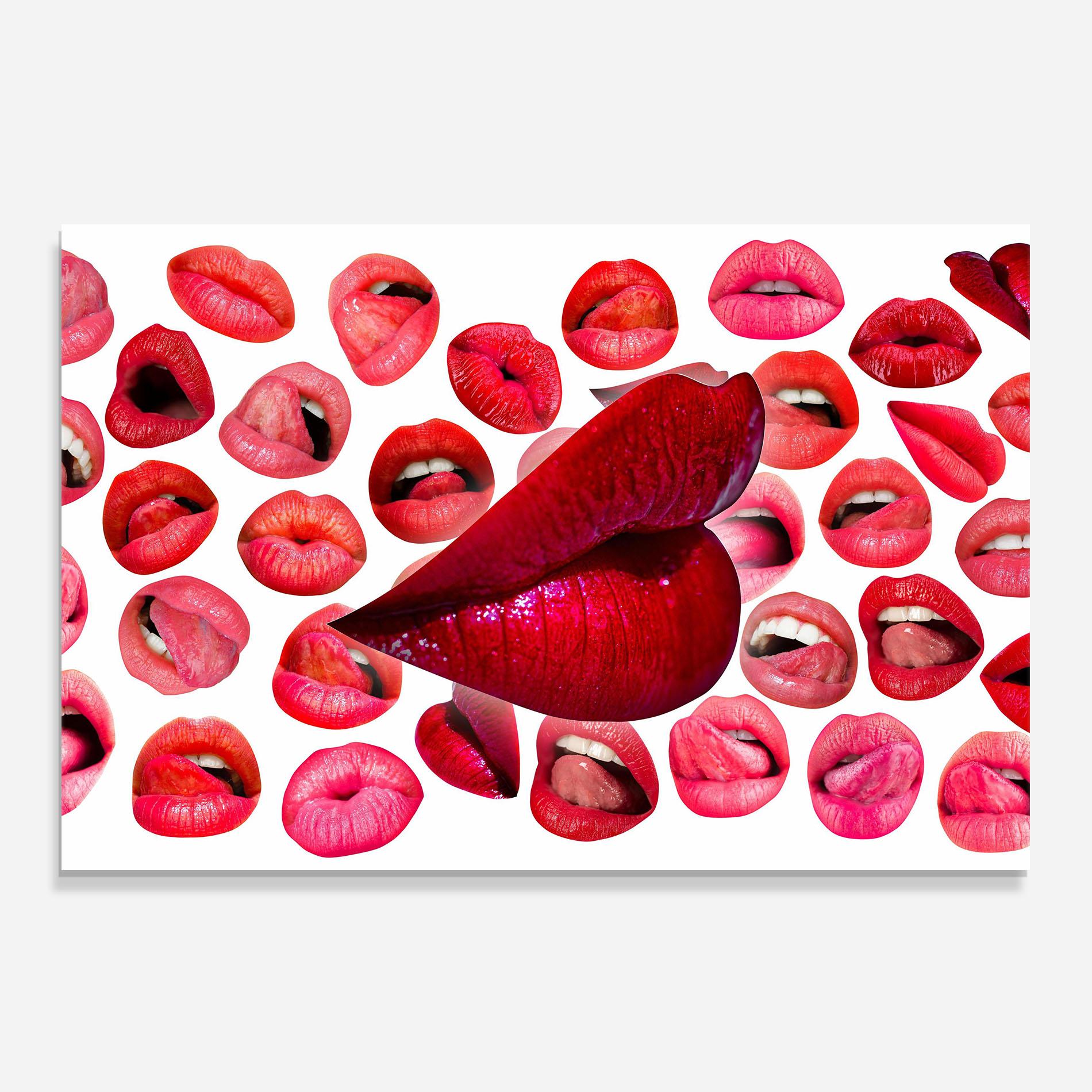 Panou Sticla Bucatarie Red Lip Female mockup 0