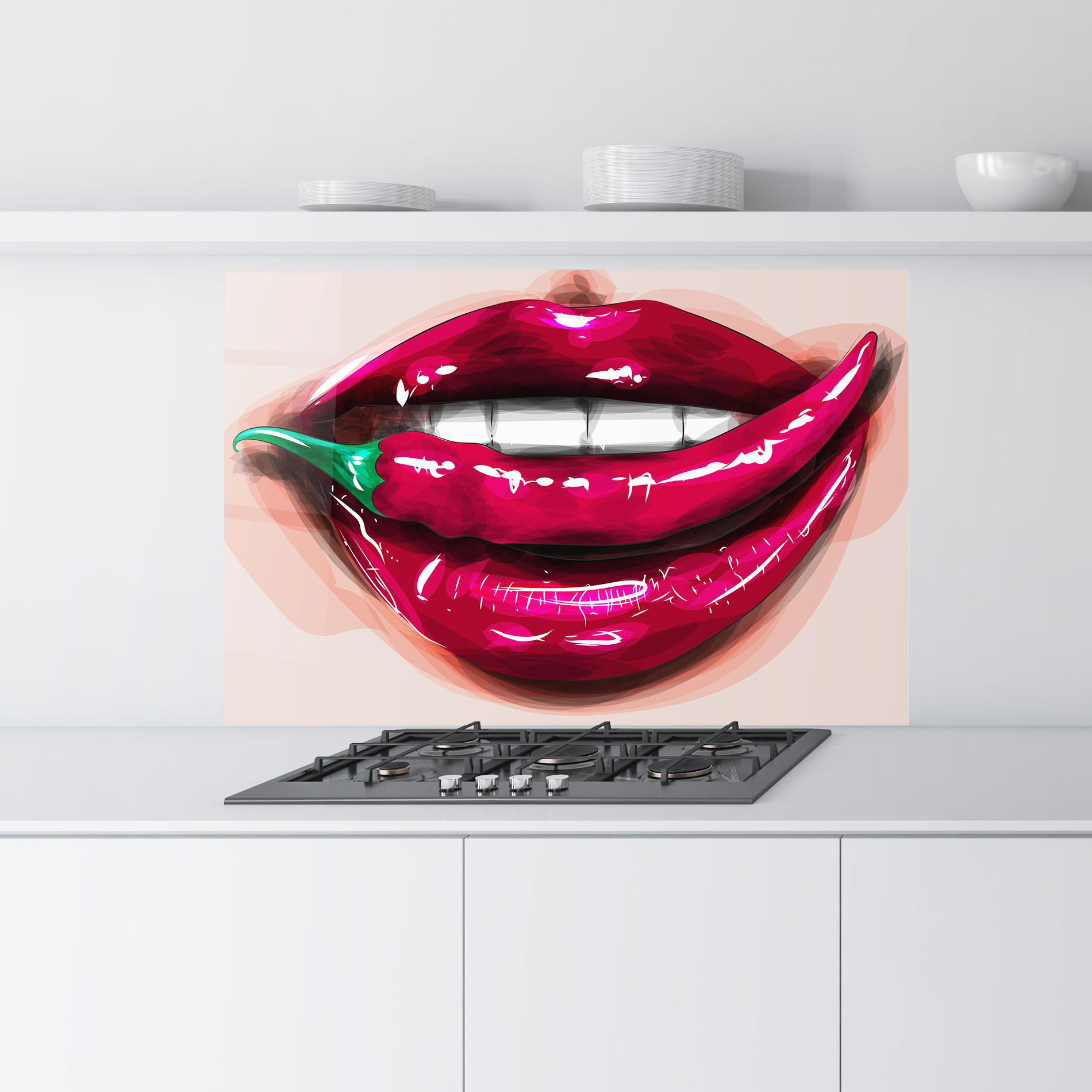 Panou Sticla Bucatarie Chilli Lips mockup 9