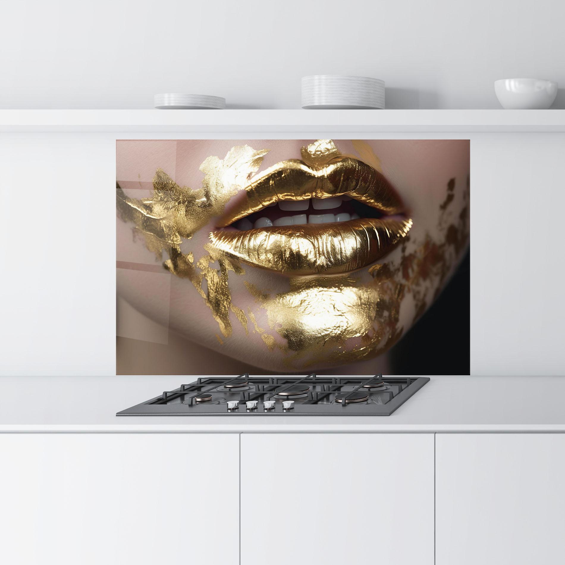Panou Sticla Bucatarie Gold Open Lips mockup 9