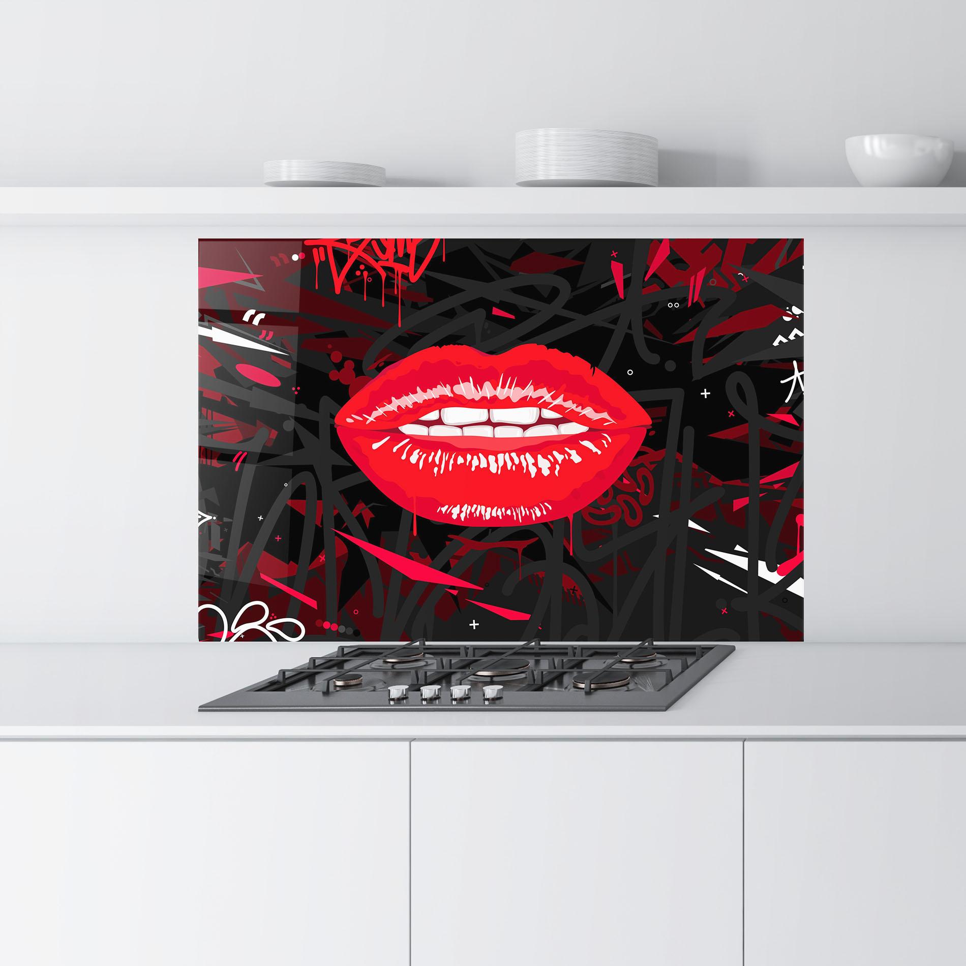 Panou Sticla Bucatarie Graff Lips mockup 9