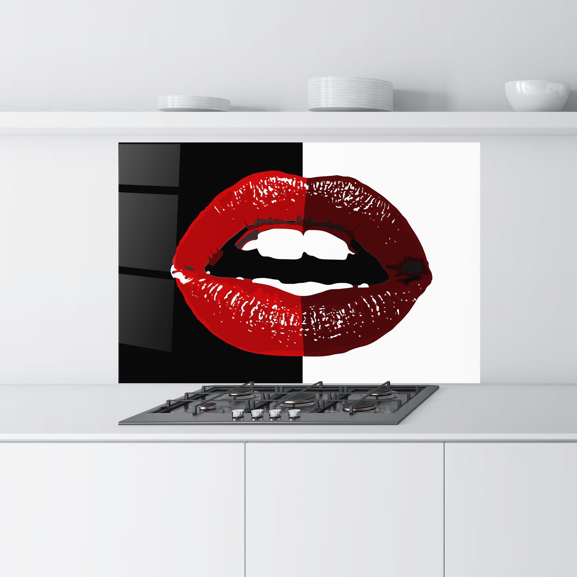 Panou Sticla Bucatarie Red Shade Lips mockup 9