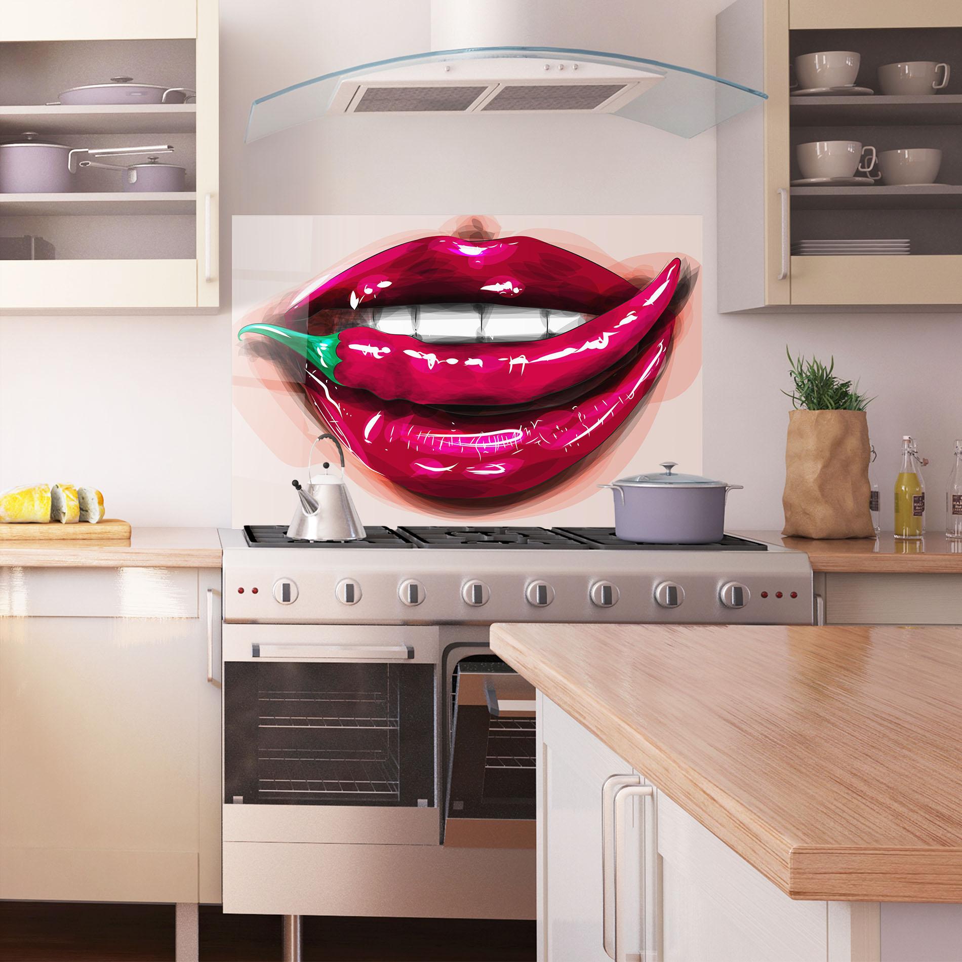Panou Sticla Bucatarie Chilli Lips mockup 1