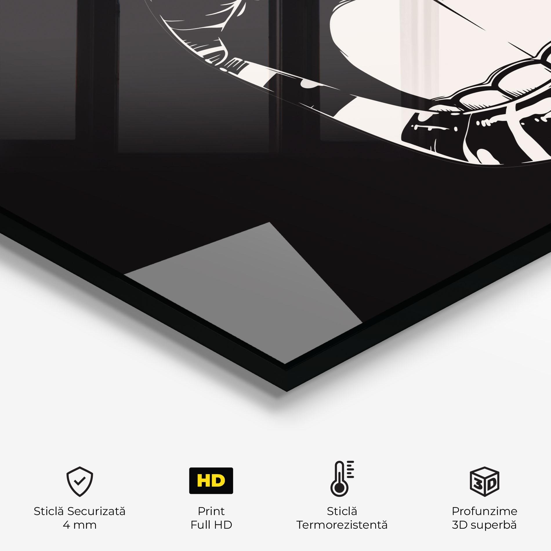 Panou Sticla Bucatarie Big Lips On Black mockup 2