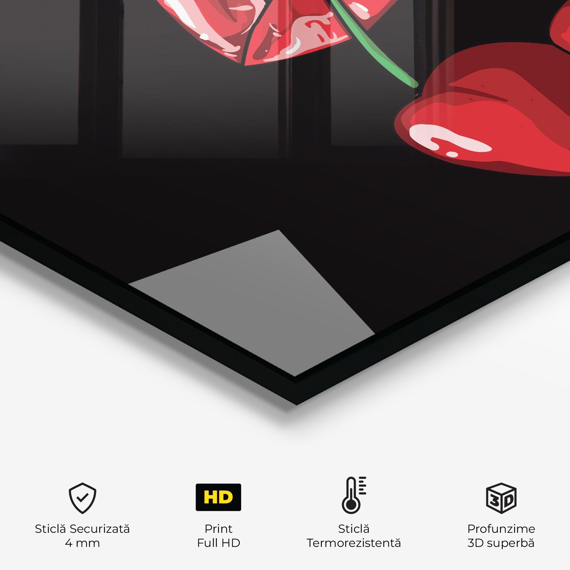 Panou Sticla Bucatarie Cherry Lips mockup 2