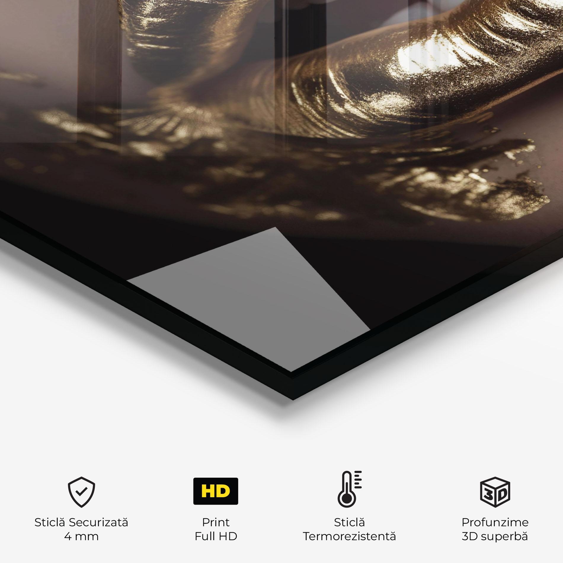 Panou Sticla Bucatarie Gold Lips mockup 2