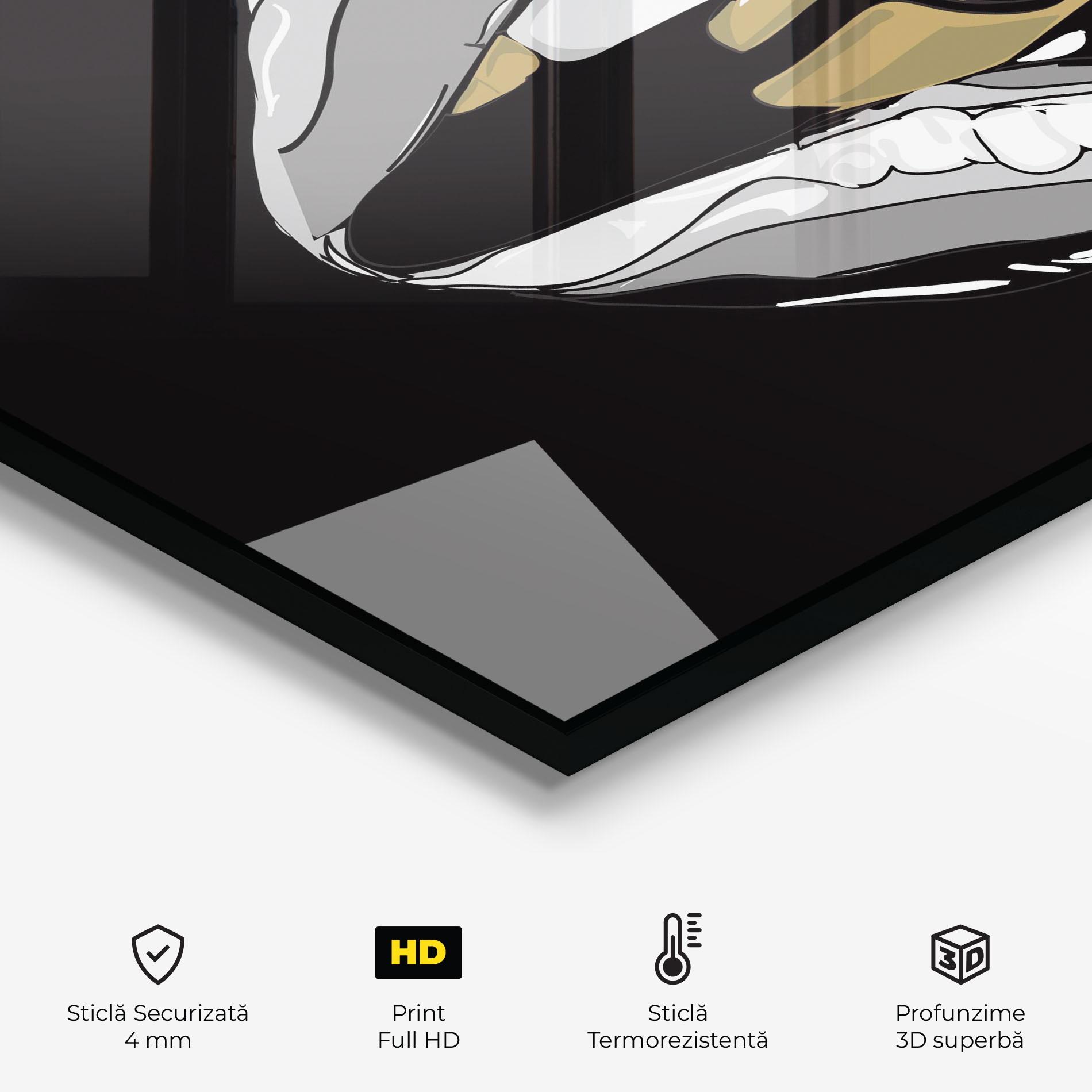 Panou Sticla Bucatarie Grey Bullet Lips mockup 2