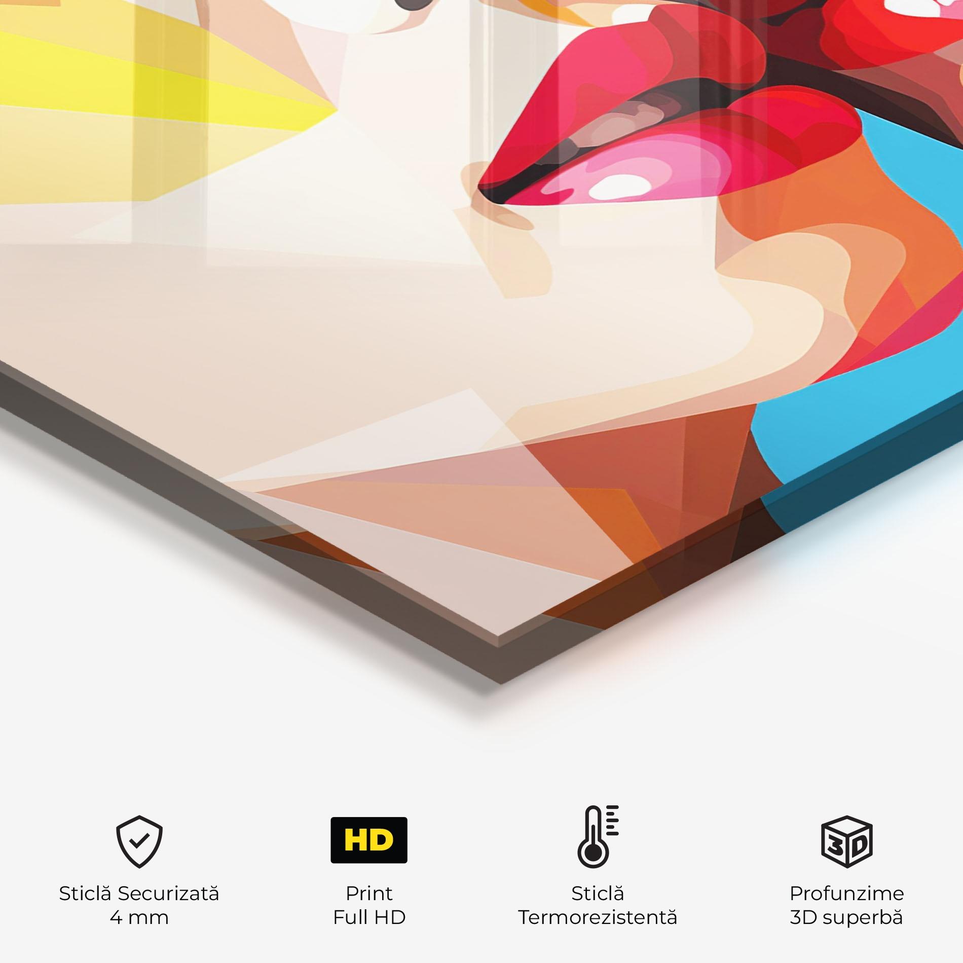 Panou Sticla Bucatarie Lips Kissing mockup 2