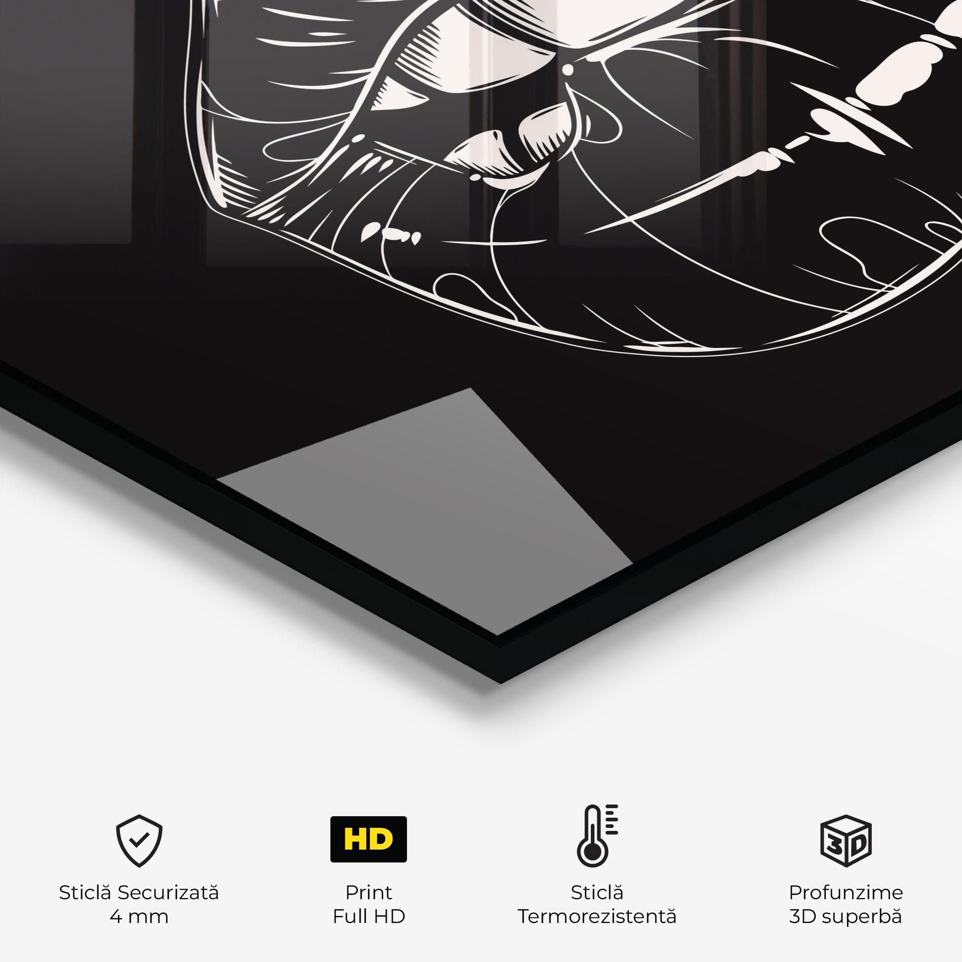 Panou Sticla Bucatarie Lips On Black Art mockup 2