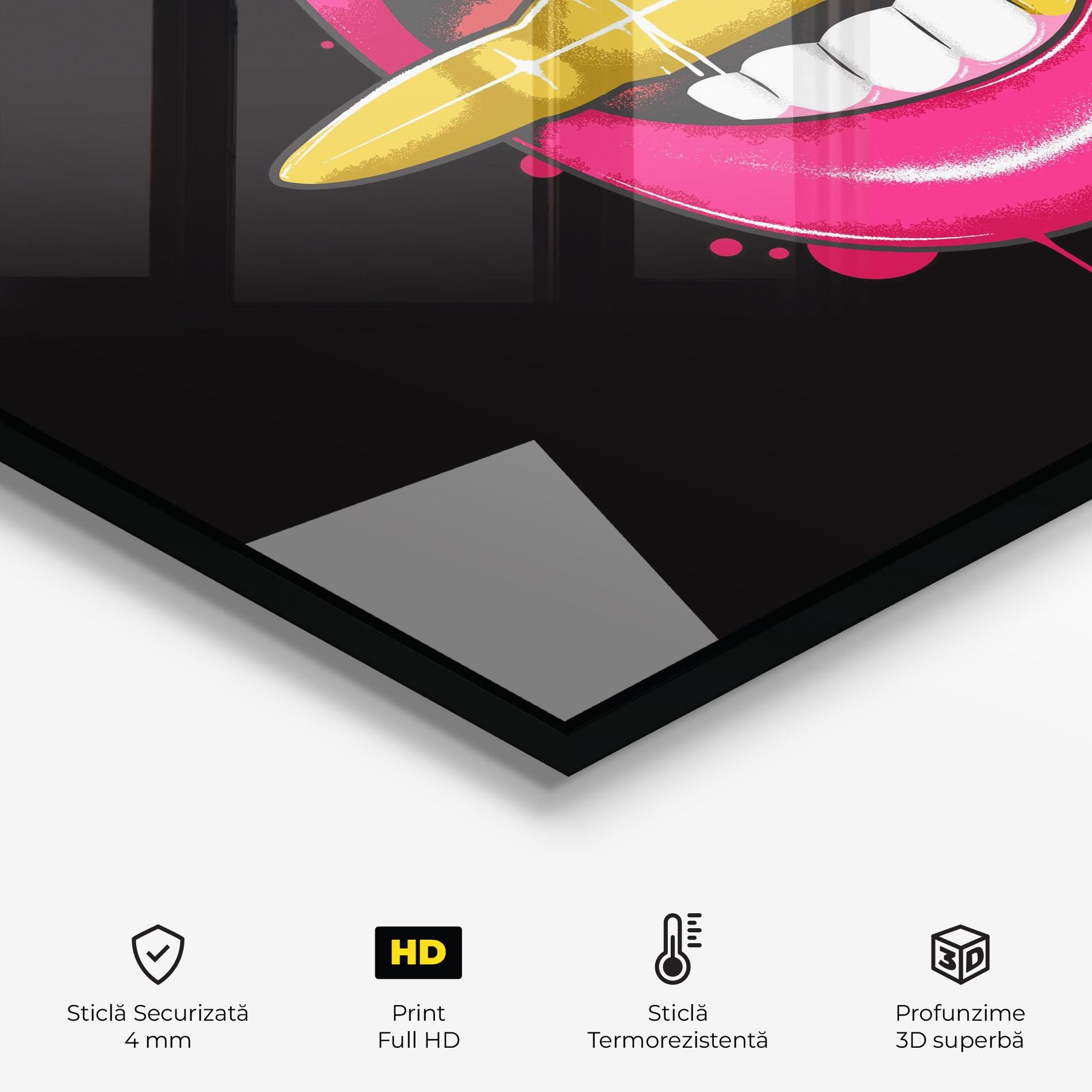 Panou Sticla Bucatarie Pink Bullet Lips mockup 2