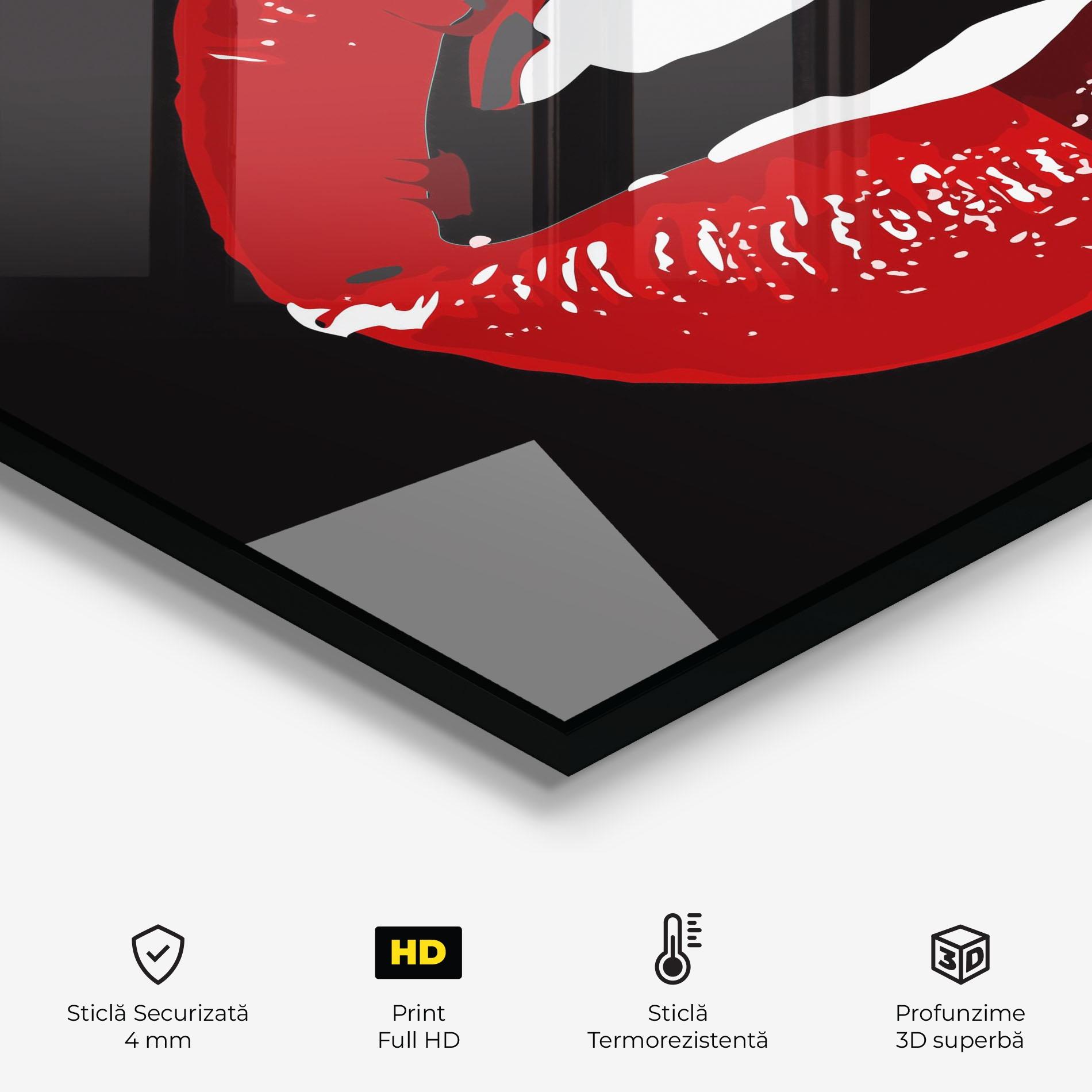 Panou Sticla Bucatarie Red Shade Lips mockup 2