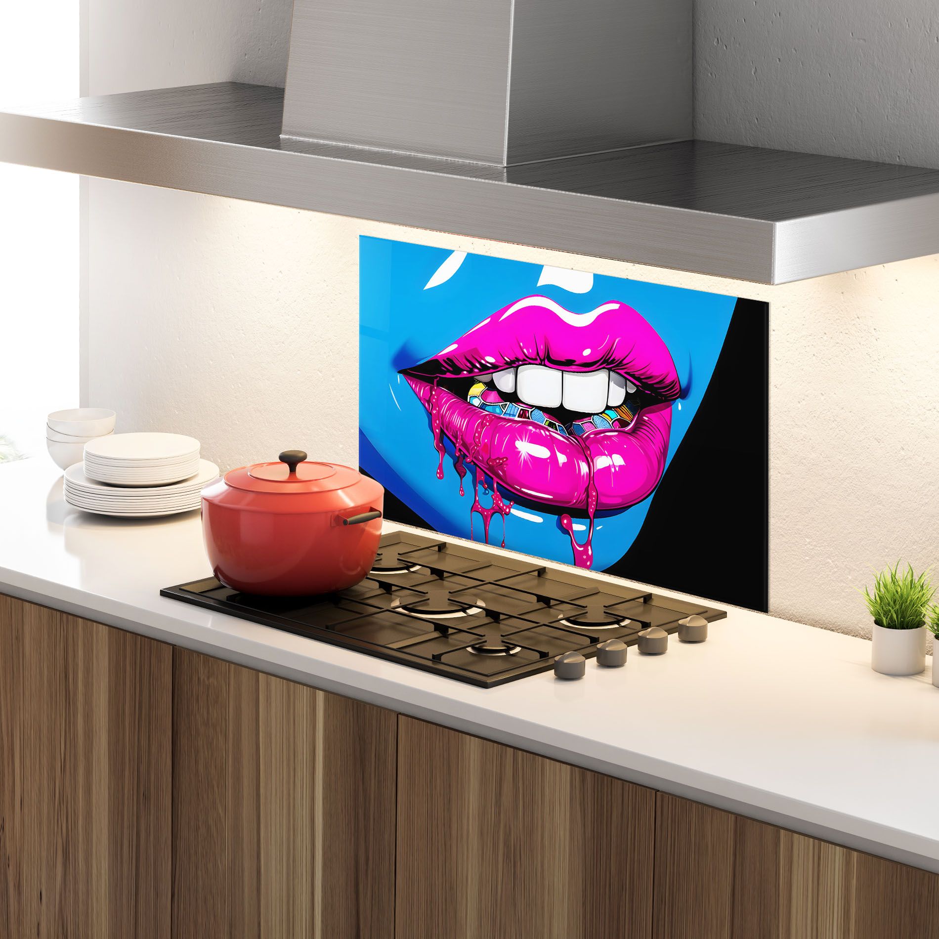 Blue Pink Lips Art mockup 4