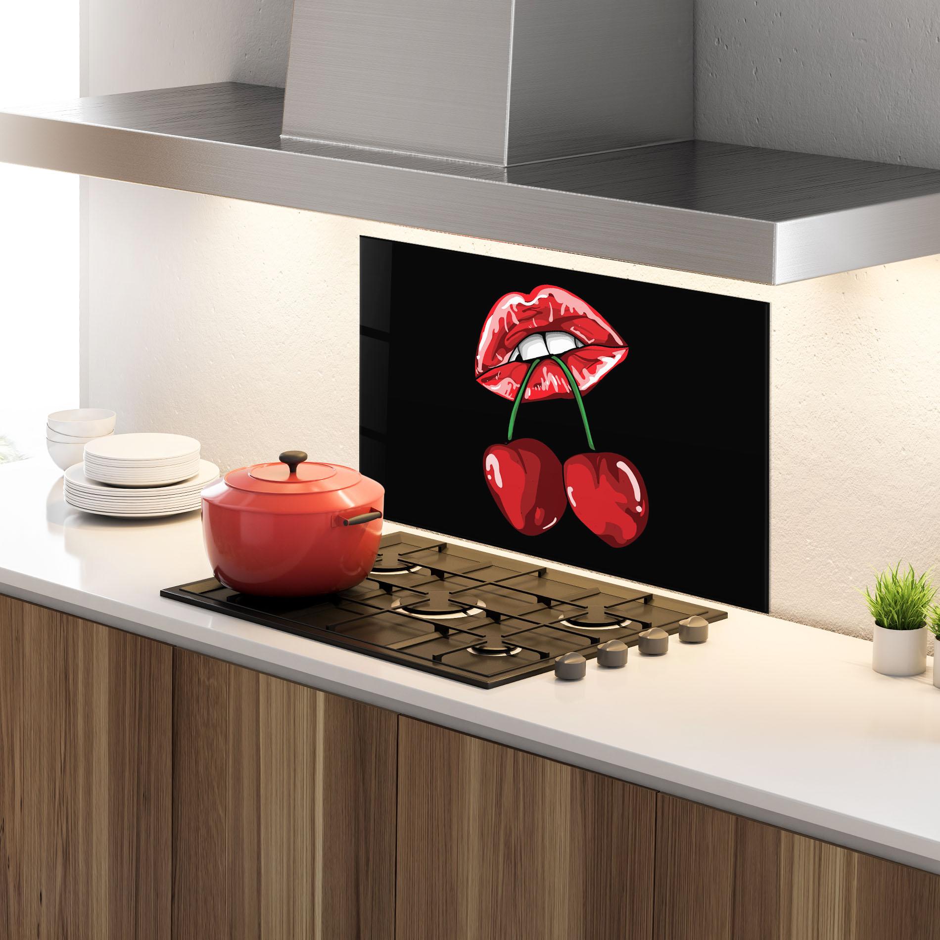 Panou Sticla Bucatarie Cherry Lips mockup 4