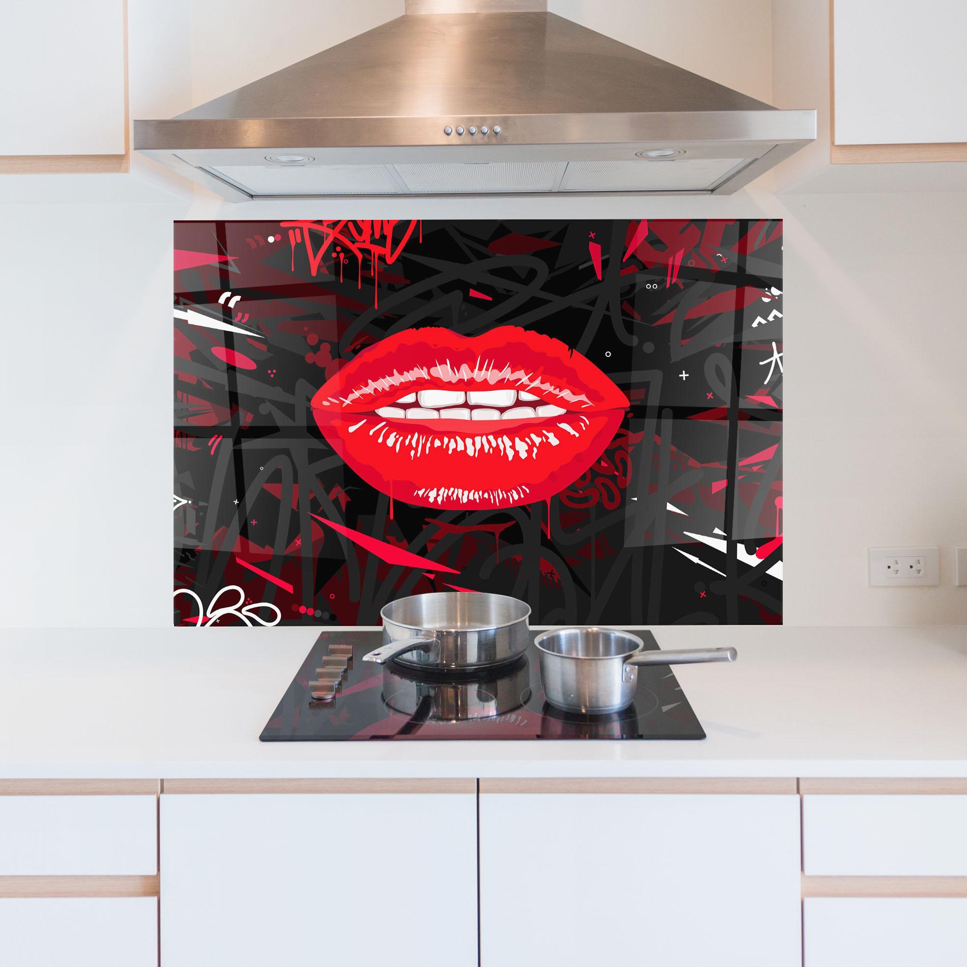 Panou Sticla Bucatarie Graff Lips mockup 5