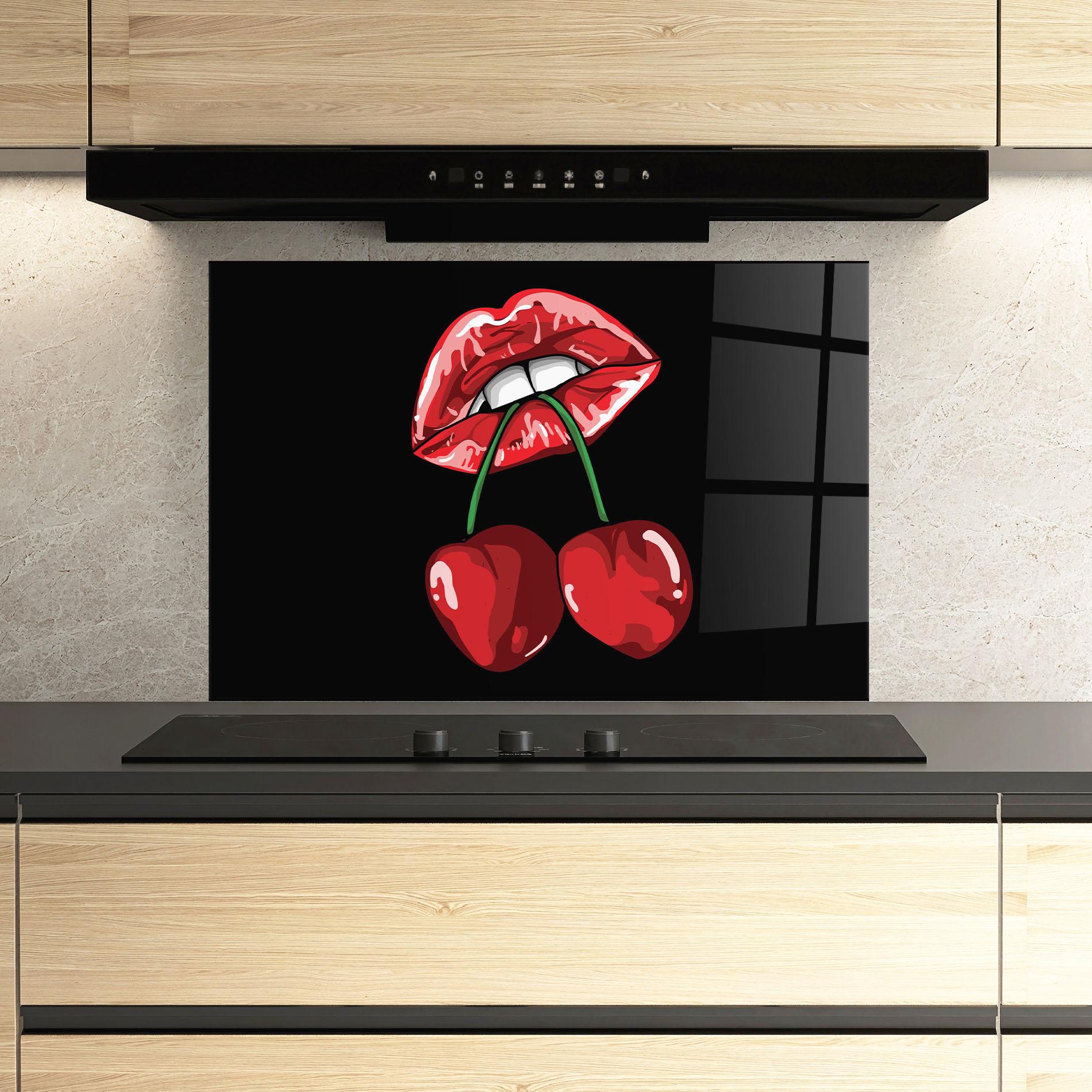 Panou Sticla Bucatarie Cherry Lips mockup 3