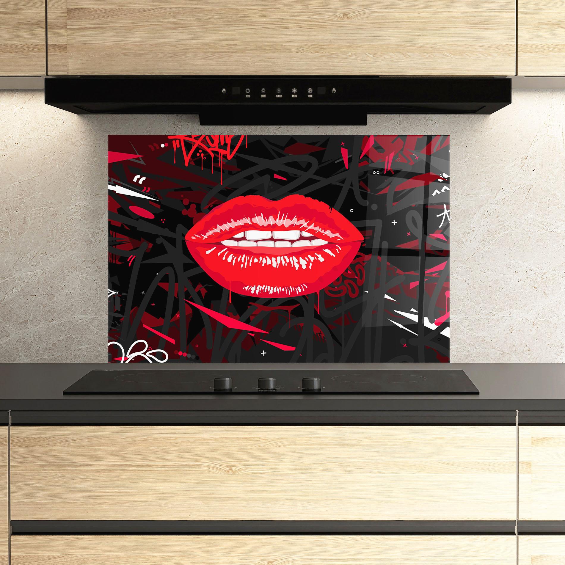 Panou Sticla Bucatarie Graff Lips mockup 3