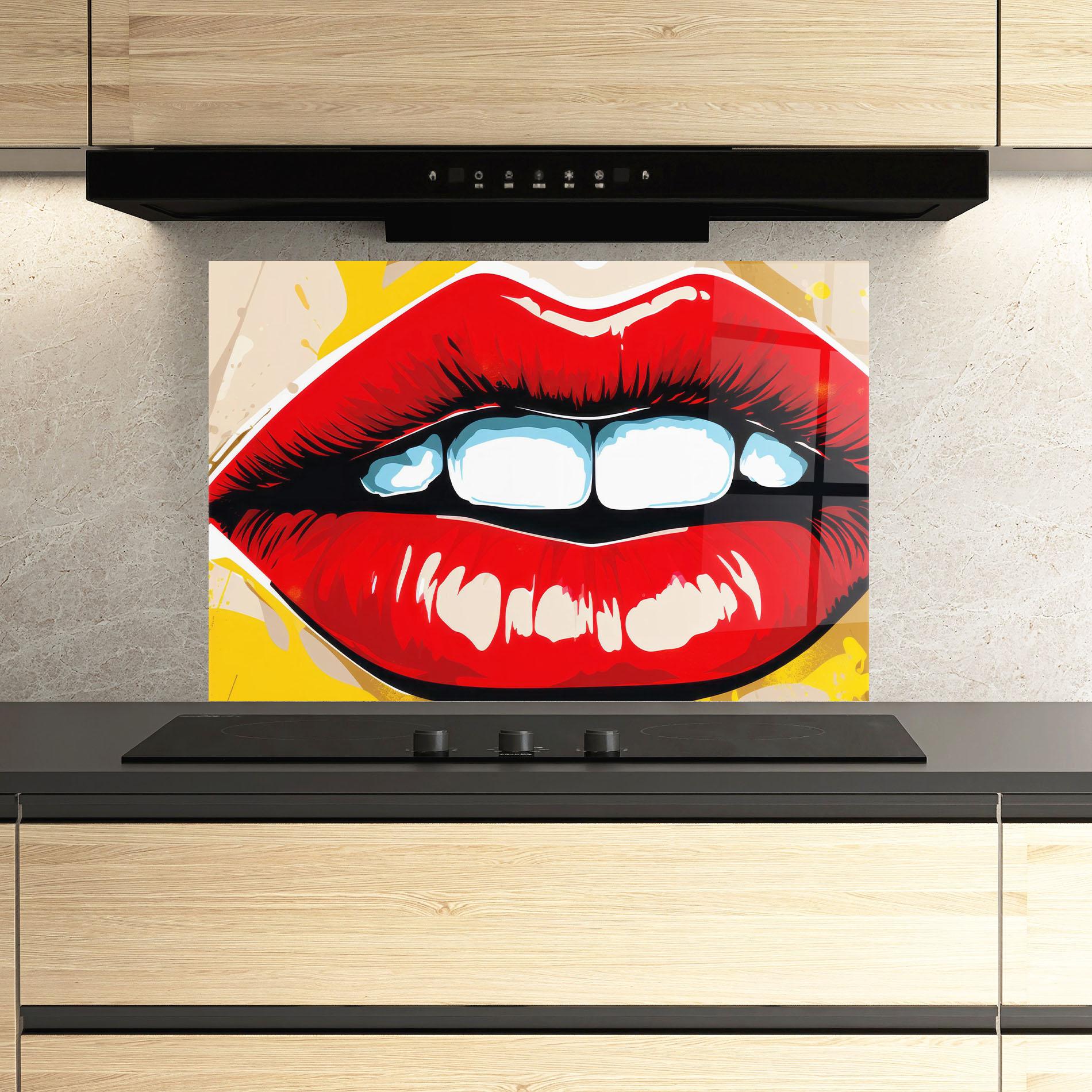 Panou Sticla Bucatarie Pop Lips mockup 3