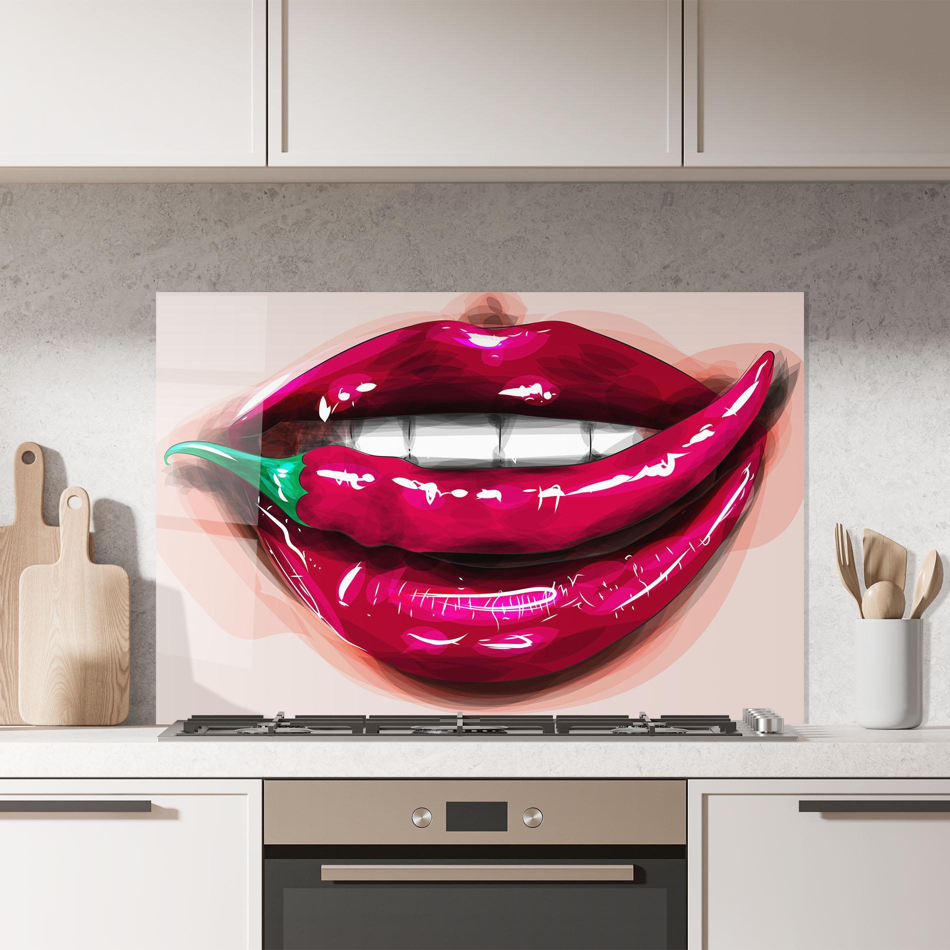 Panou Sticla Bucatarie Chilli Lips mockup 7