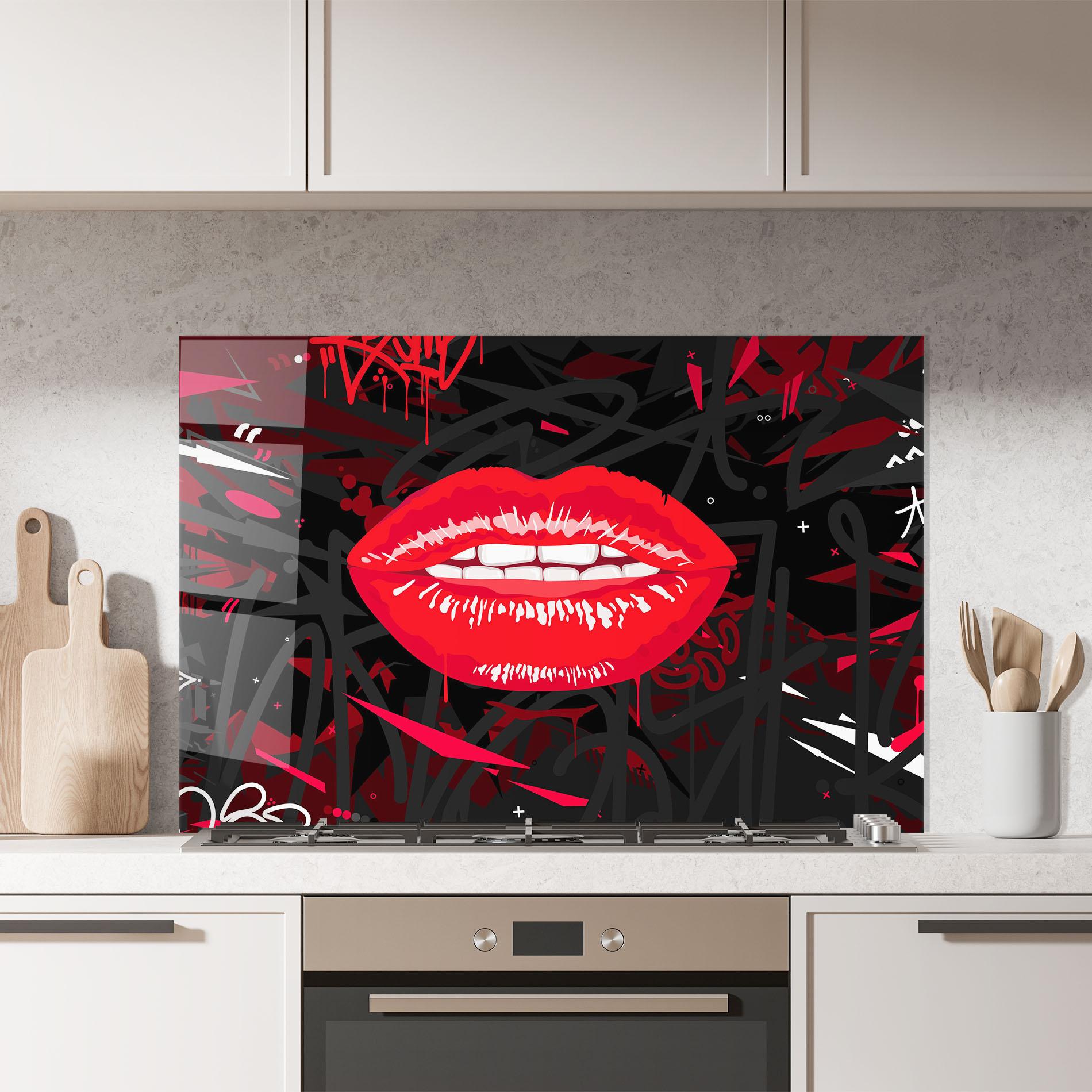 Panou Sticla Bucatarie Graff Lips mockup 7
