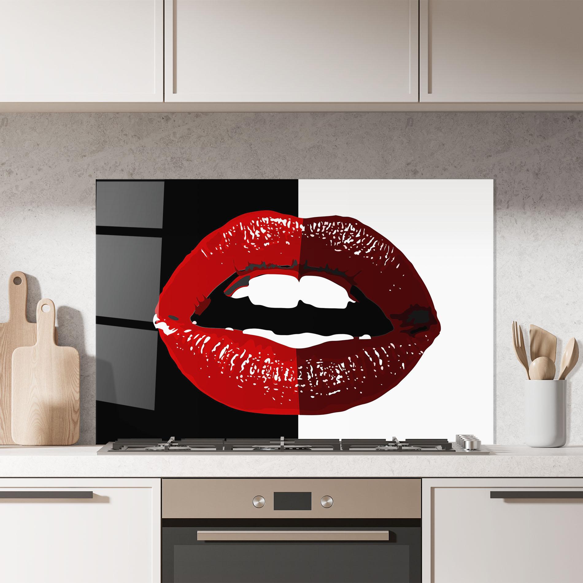 Panou Sticla Bucatarie Red Shade Lips mockup 7