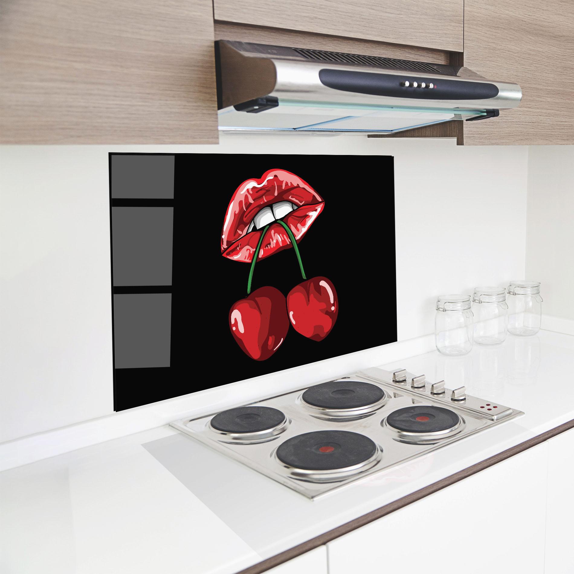 Panou Sticla Bucatarie Cherry Lips mockup 8
