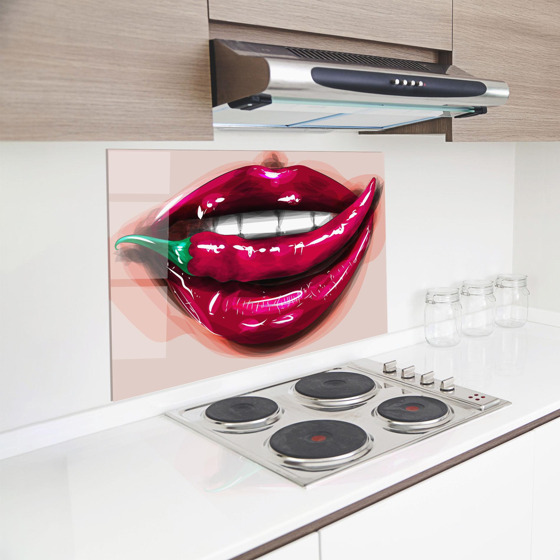 Panou Sticla Bucatarie Chilli Lips mockup 8
