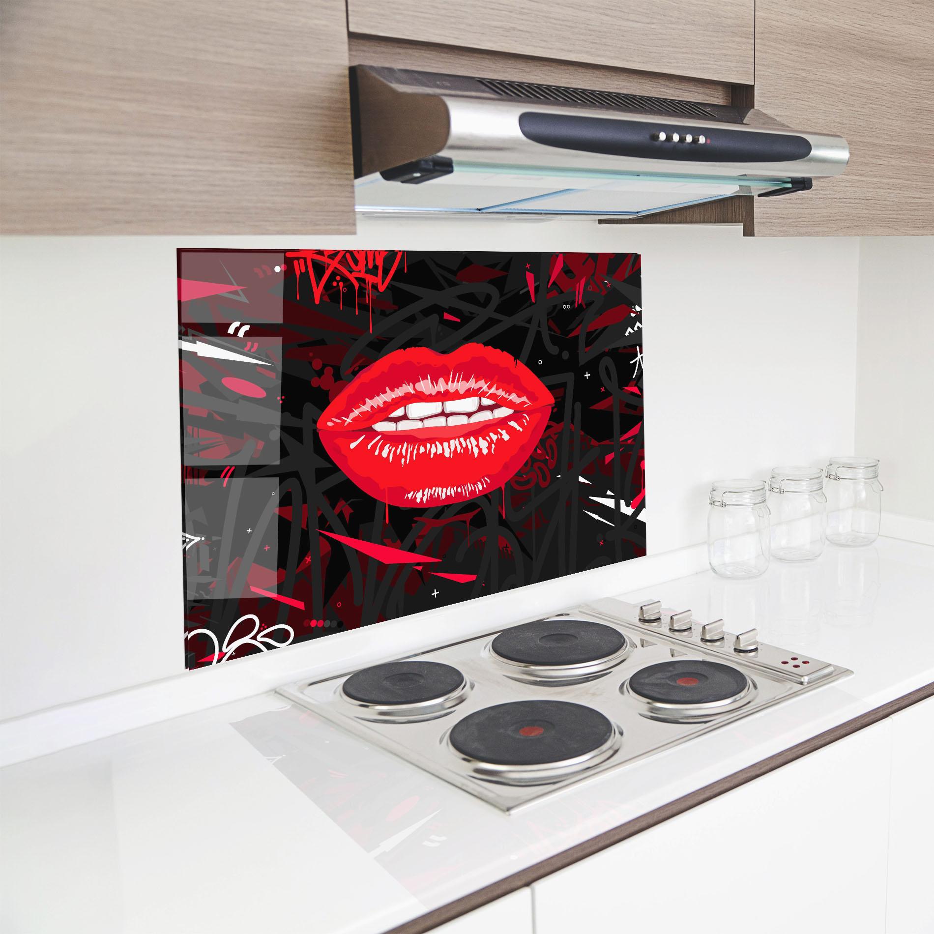 Panou Sticla Bucatarie Graff Lips mockup 8